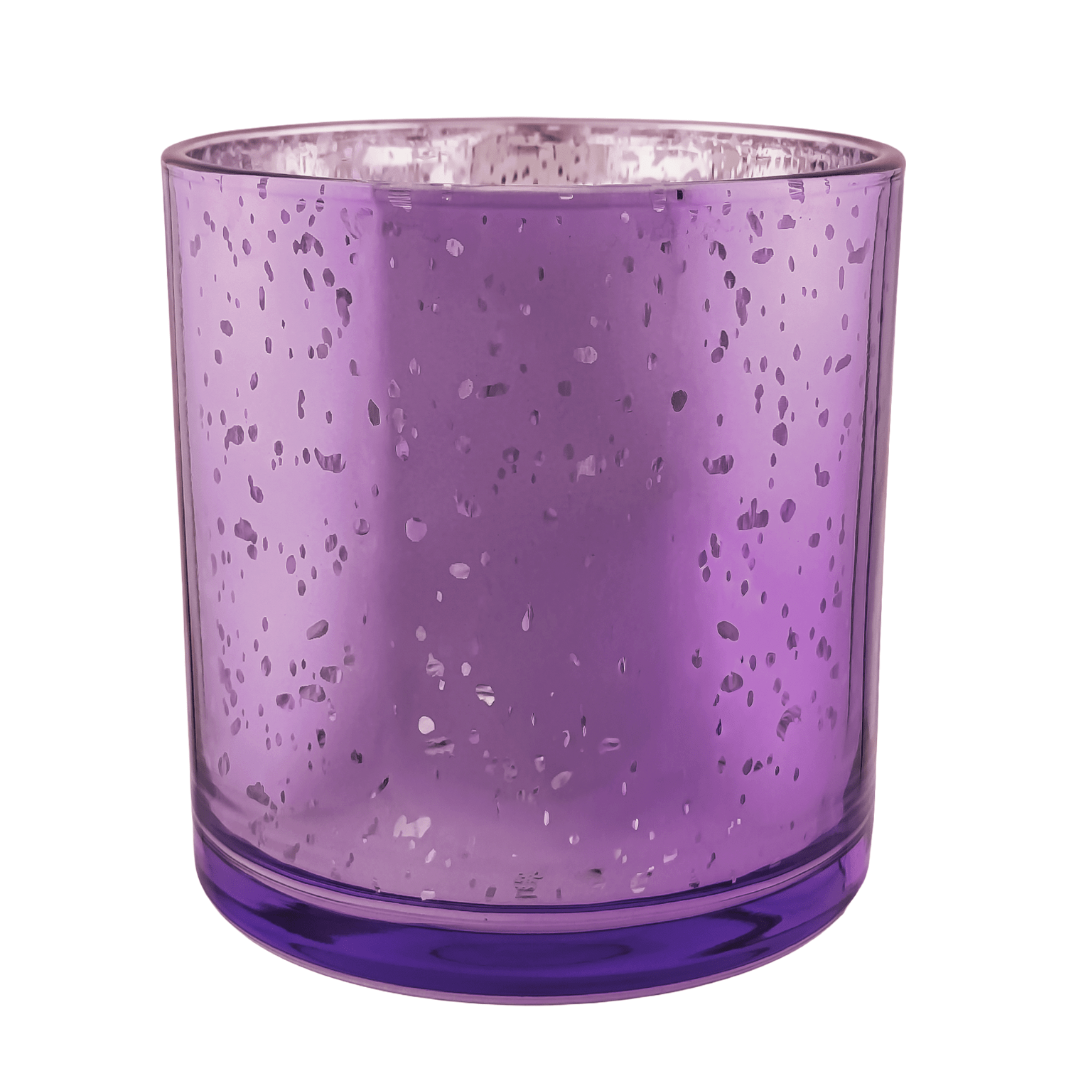 EOL - 210ml - Mónaco Vaso de Vidrio para Velas - Frasco Morado Metálico con Salpicaduras