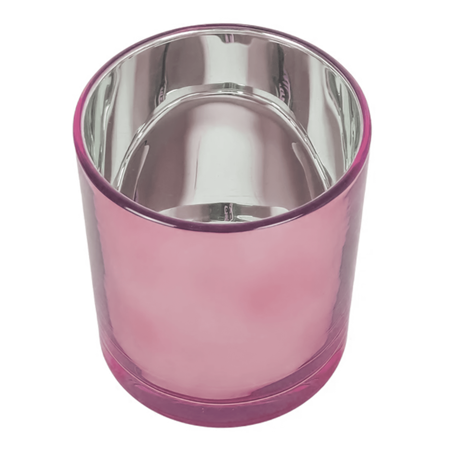 210ml - Mónaco Vaso de vidrio para velas - Frasco Rosa Metálico