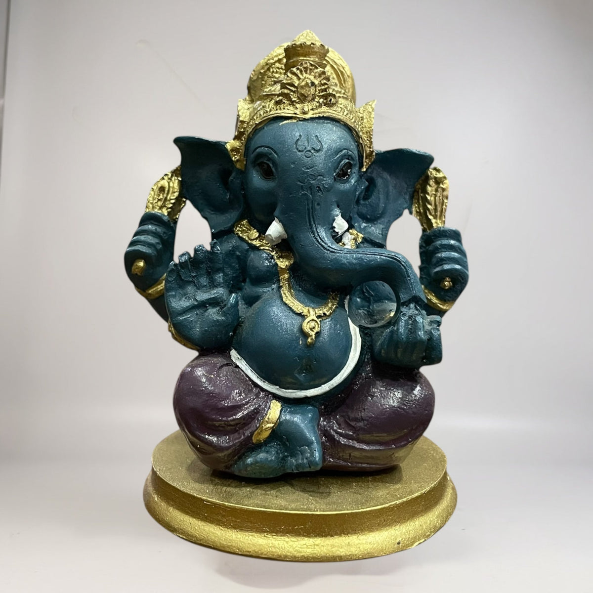 Ganesh 8.5 Cm Resina Nacional Pintado A Mano