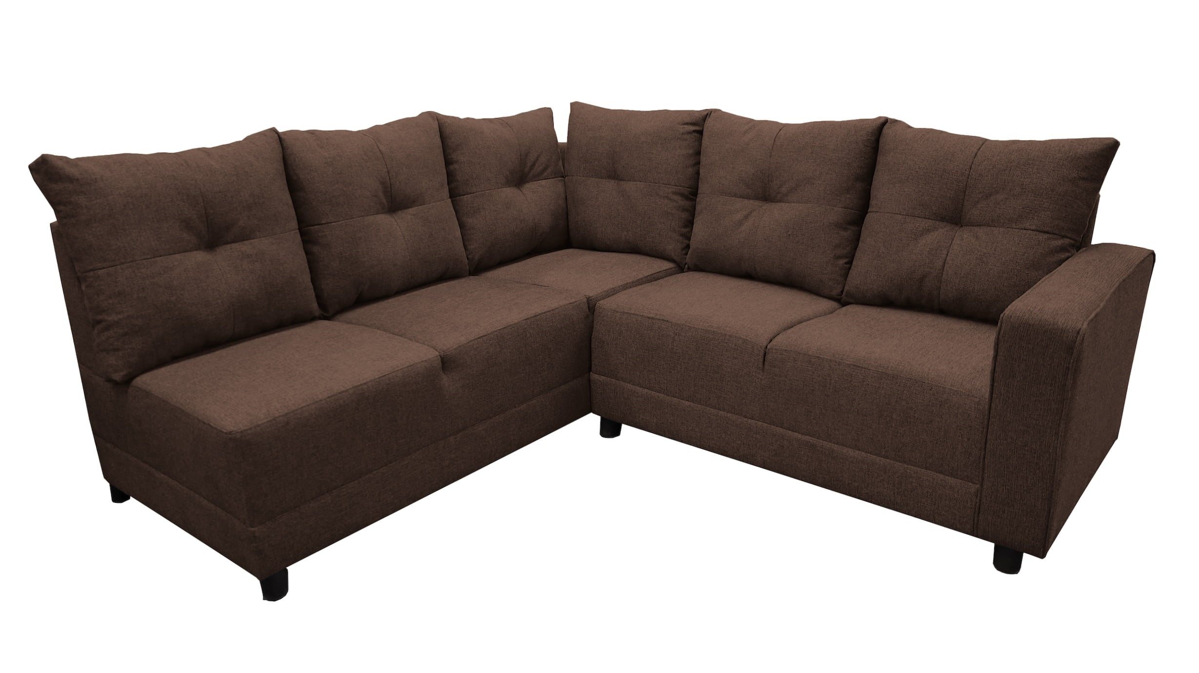 Sala Esquinera El Bazar Store Loki Gris Oxford 200x215 cm, Tela Lino nacional, Modular