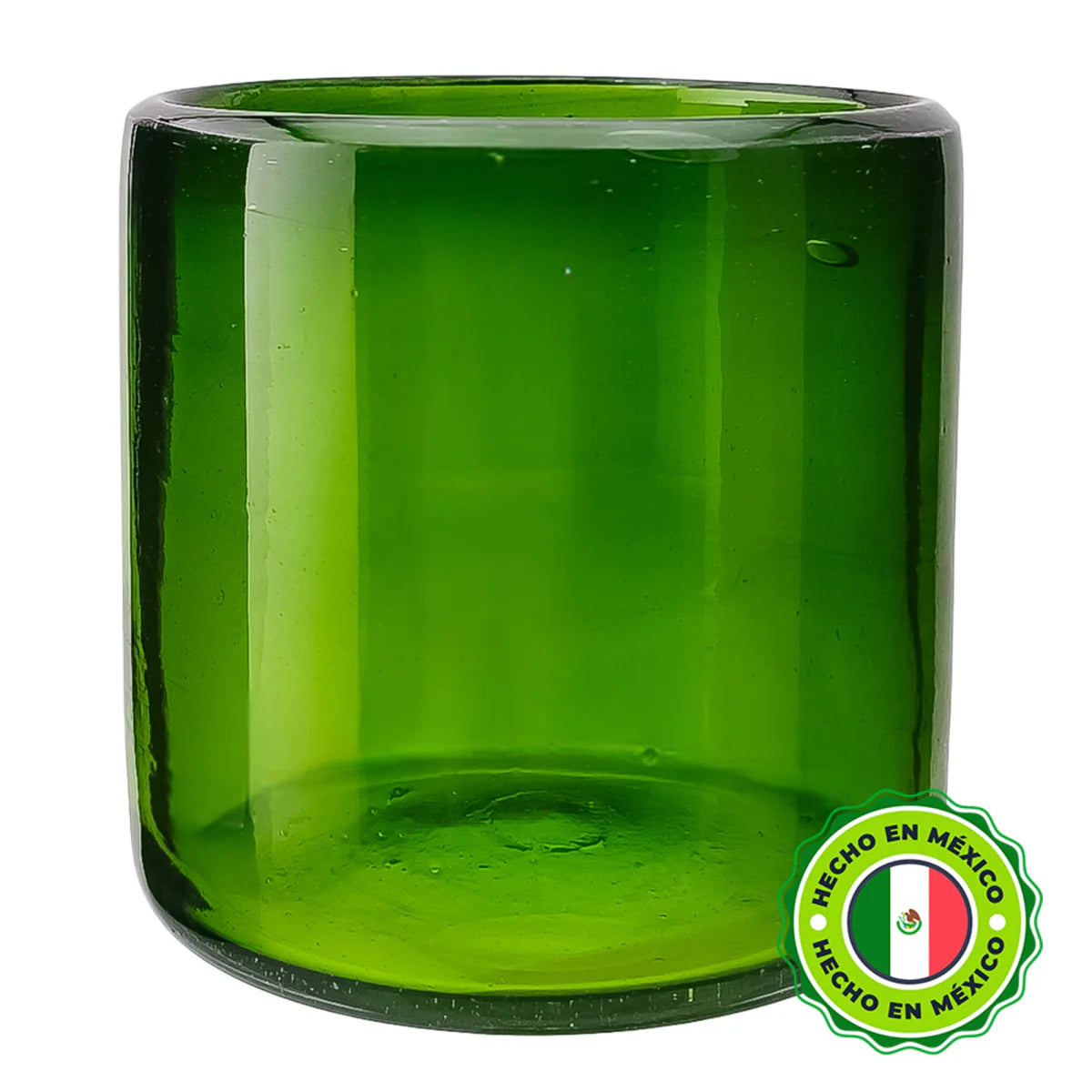 EOL - 260ml - Florencia Vaso de vidrio soplado artesanal - Frasco Verde - Hecho a mano