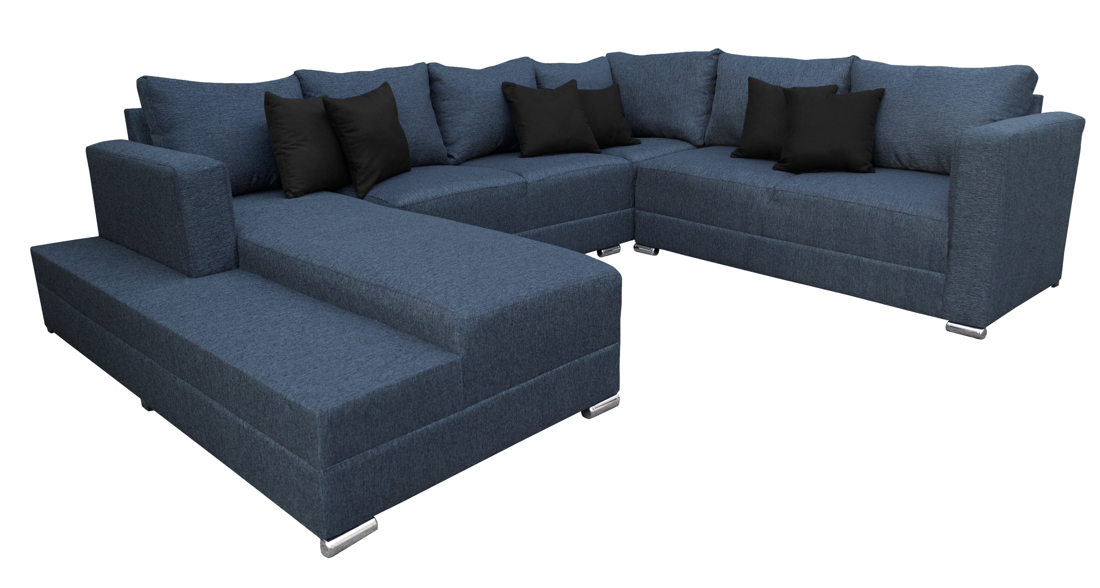 Sala esquinera en U El Bazar Store modelo Corbel gris oxford 4 salas en 1