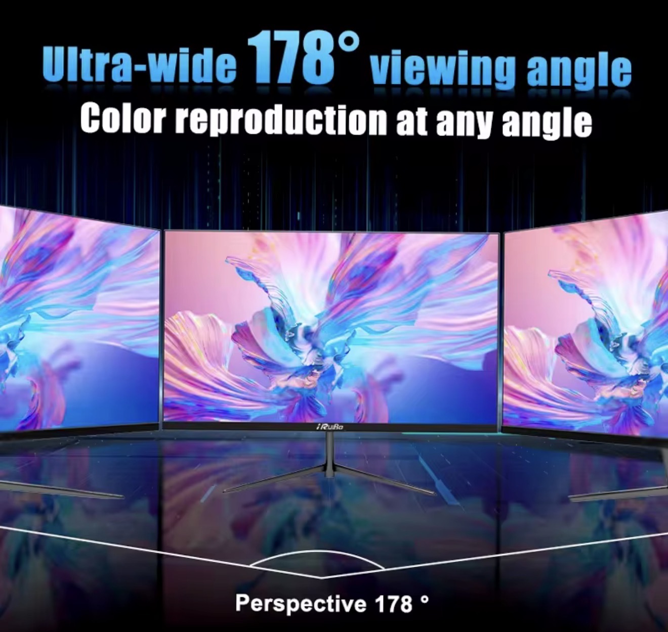 Monitor de PC IRUIBO Ultraligero 24 Pulgadas: FHD (1920×1080p), 100HZ y 178° Amplio Ángulo de Visión