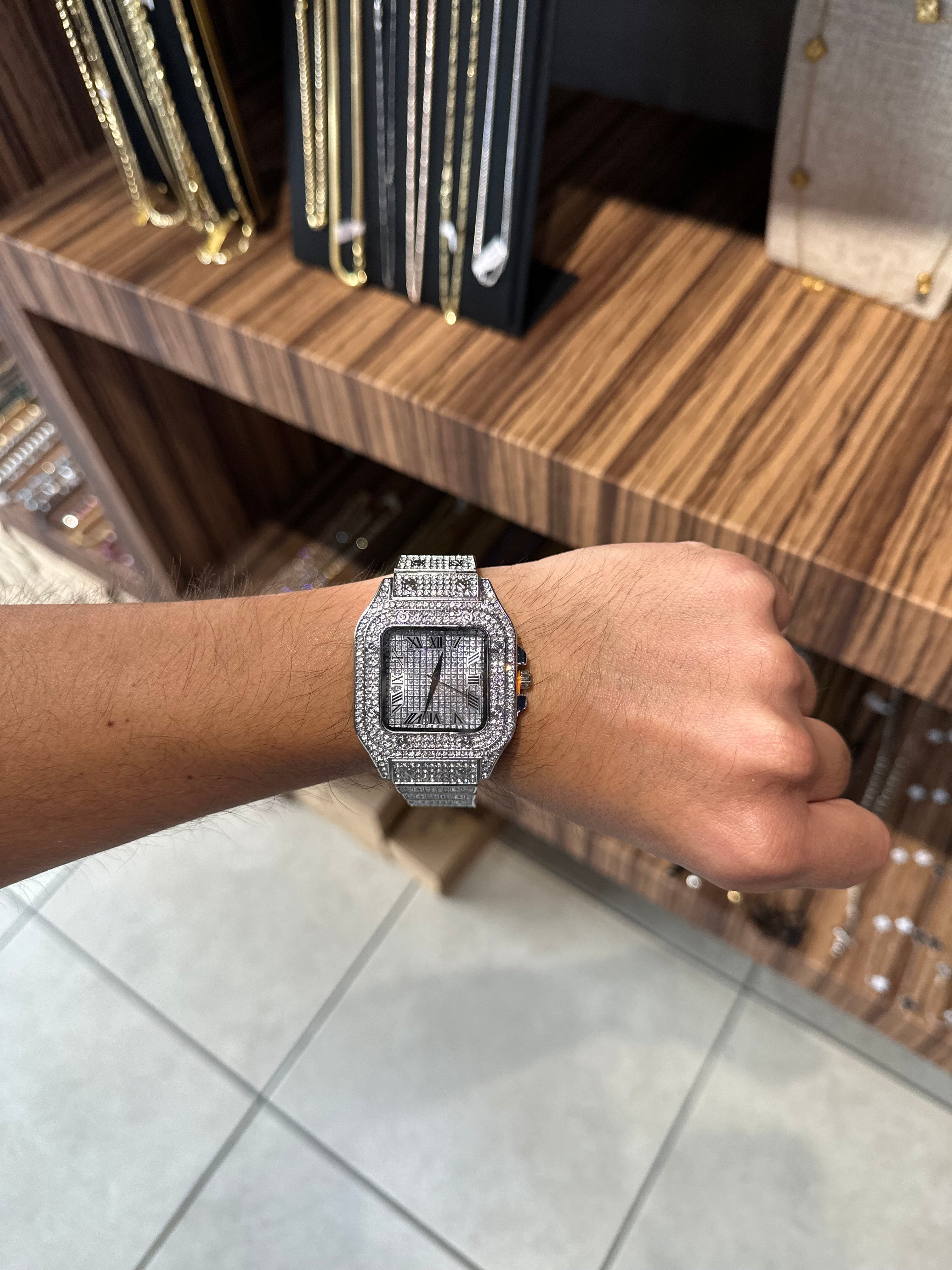 Reloj Crtr Full Iced Plata
