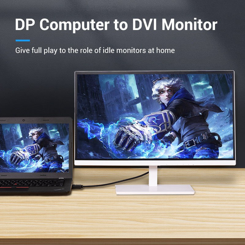 Vention DisplayPort A DVI Cable DP Macho Adaptador De Vídeo Compatible Con Monitor Proyector HDTV