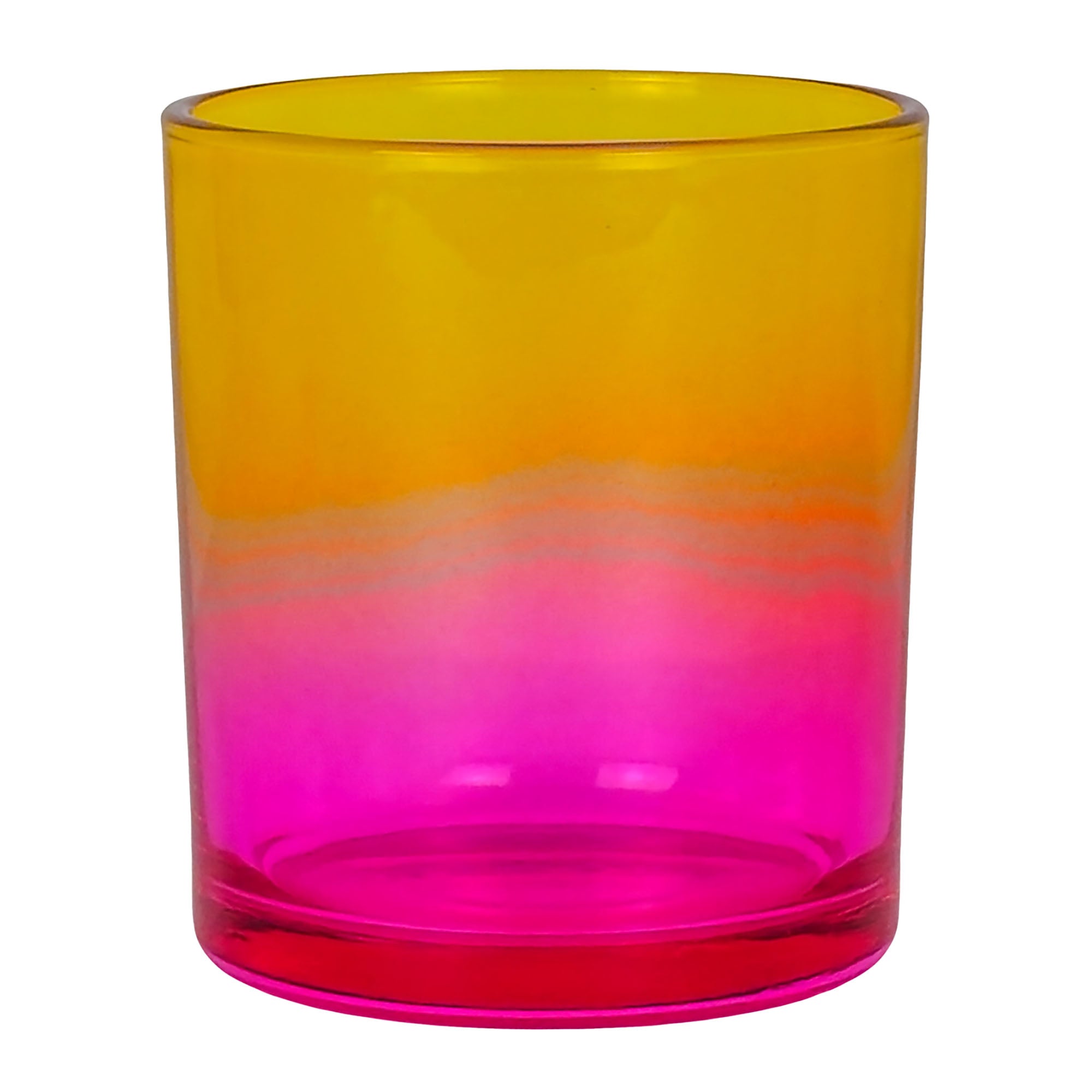 EOL - 210ml - Mónaco Vaso de vidrio para velas - Frasco con 2 colores: Naranja y Fucsia