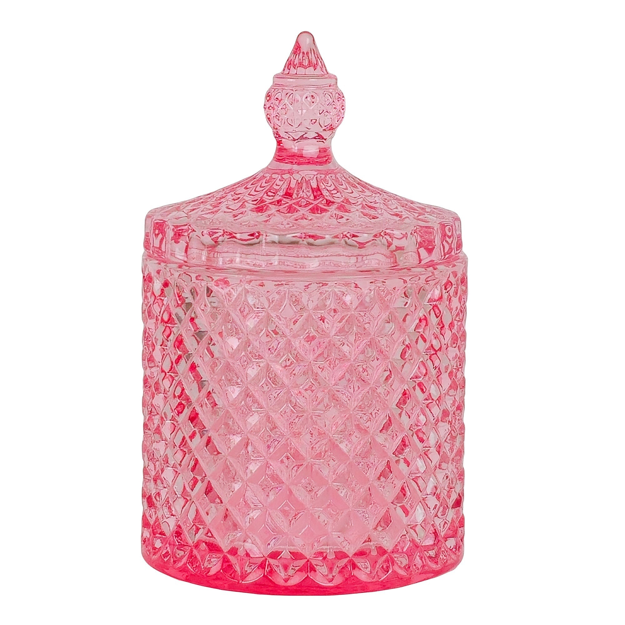 300ml - París Vaso de lujo de vidrio para velas - Frasco Pink Brillante