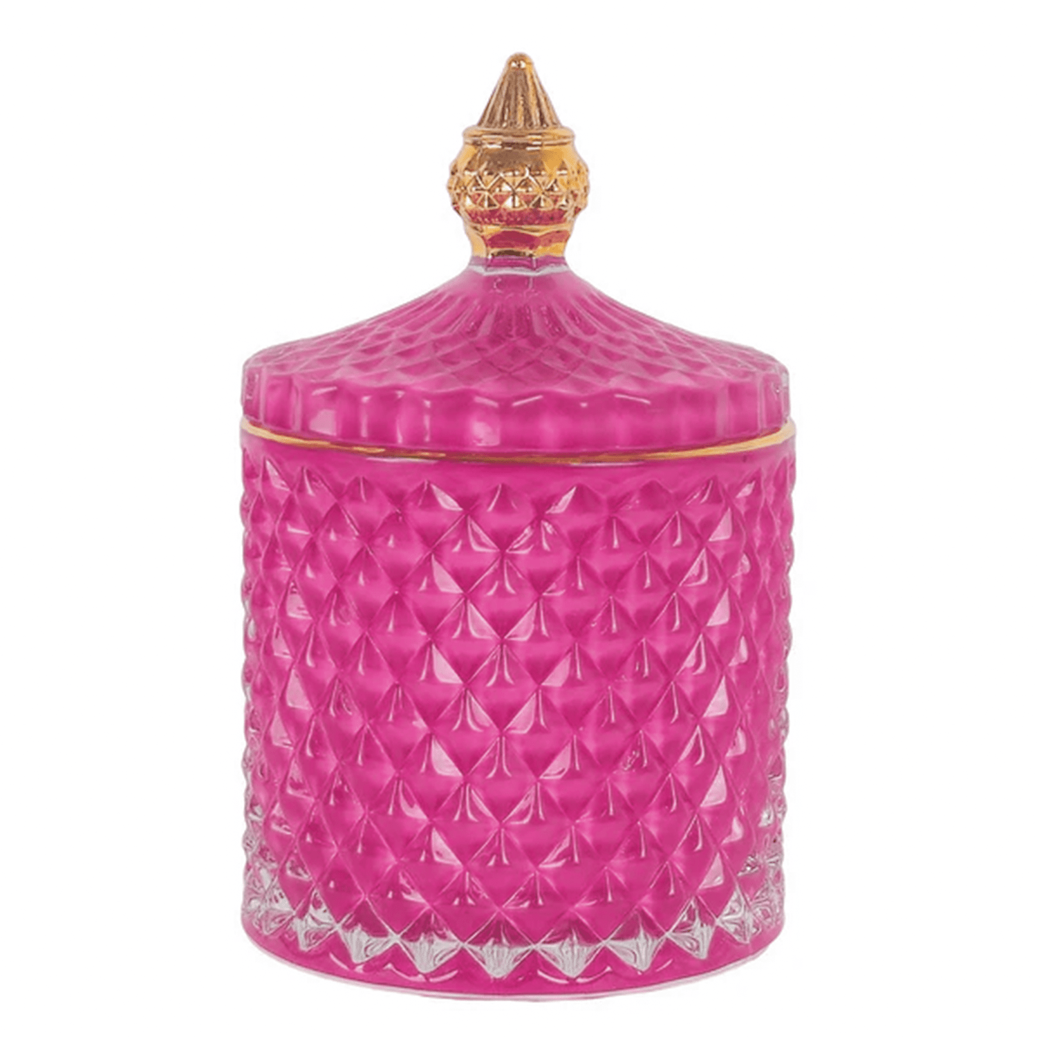 300ml - París Vaso de lujo de vidrio para velas - Frasco Rosa Pink con Oro