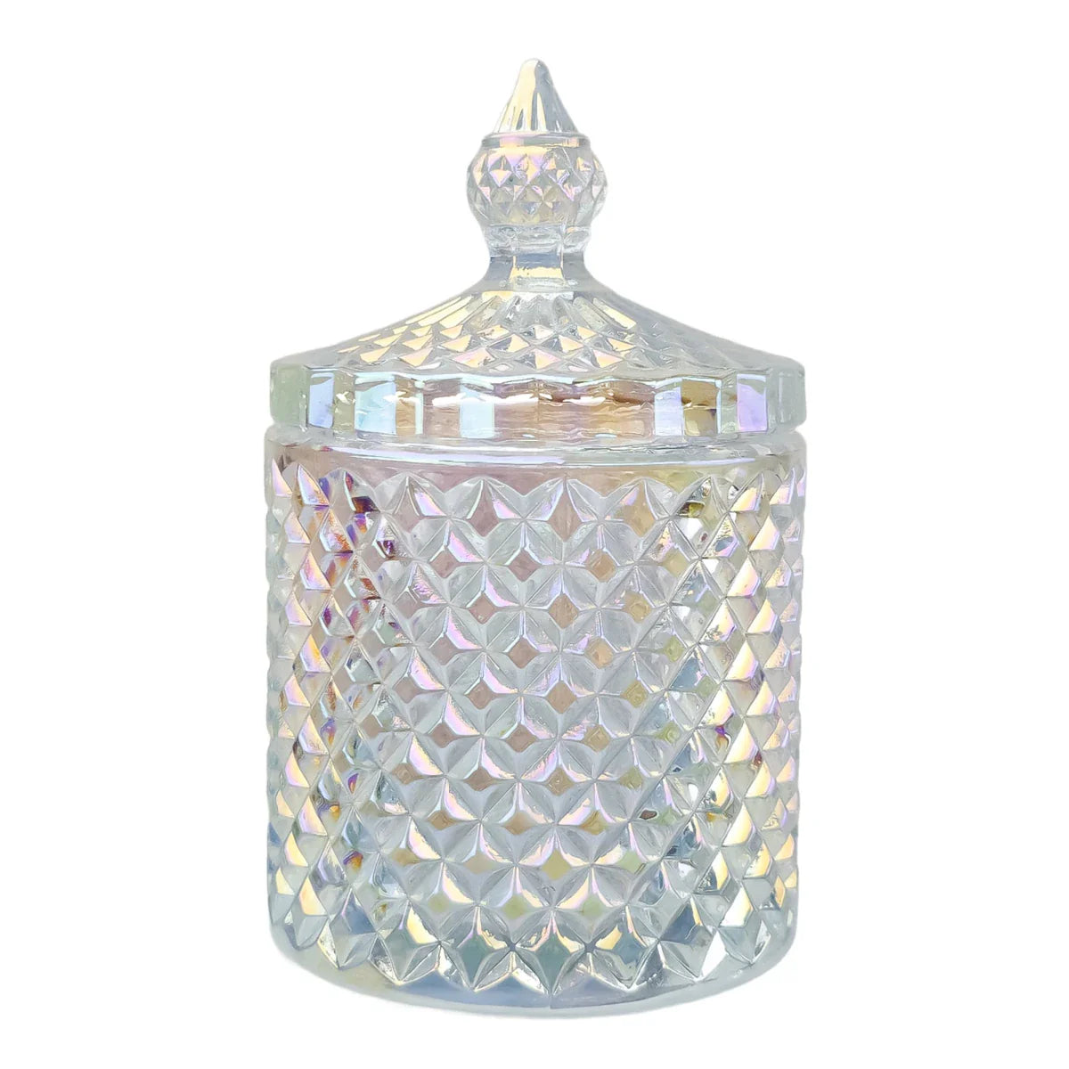 300ml - París Vaso de lujo de vidrio para velas - Frasco Tornasol Brillante