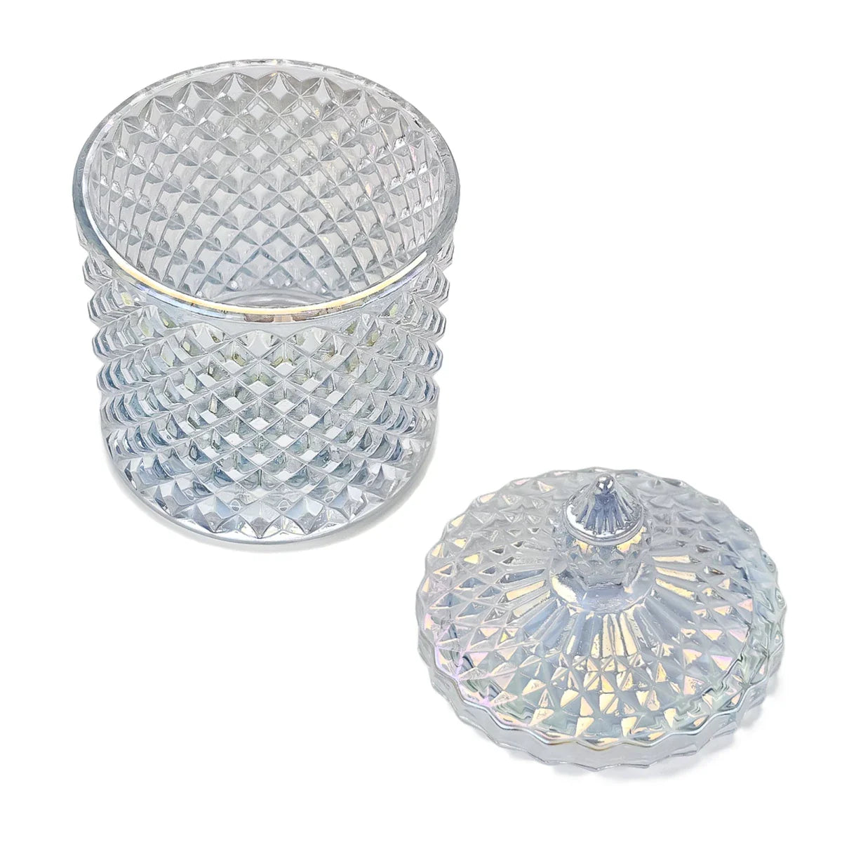 300ml - París Vaso de lujo de vidrio para velas - Frasco Tornasol Brillante