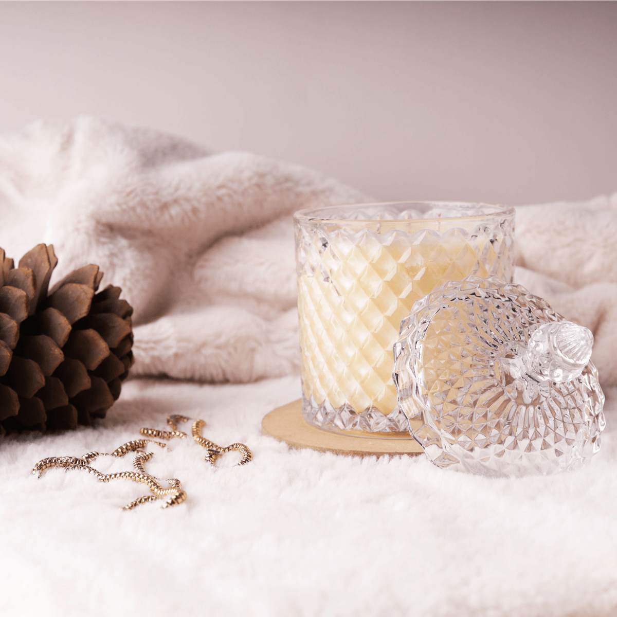 600ml - París Vaso de lujo de vidrio para velas - Frasco Cristal Transparente