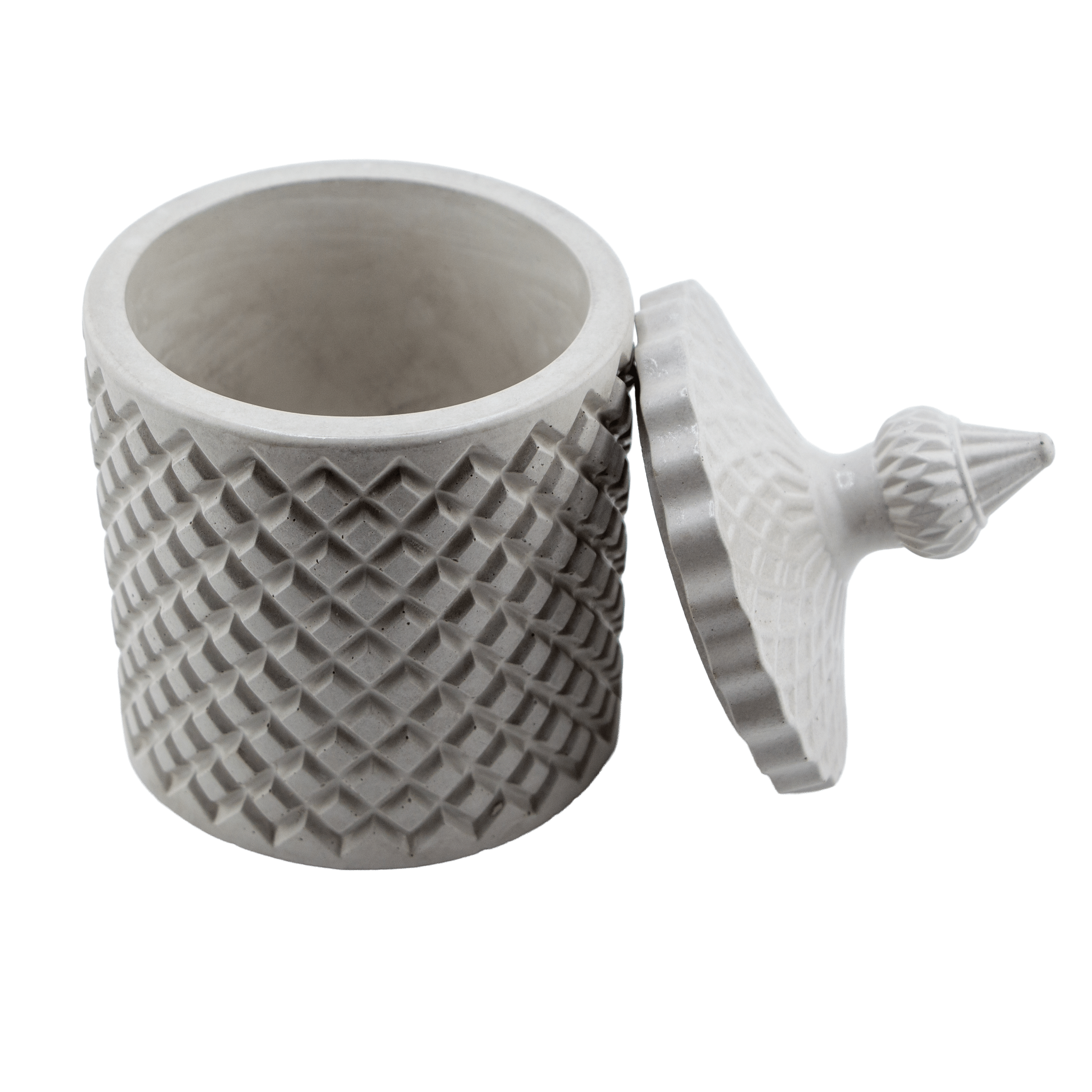 EOL - 310ml - Carrara Vaso de Concreto para velas con tapa - Blanco