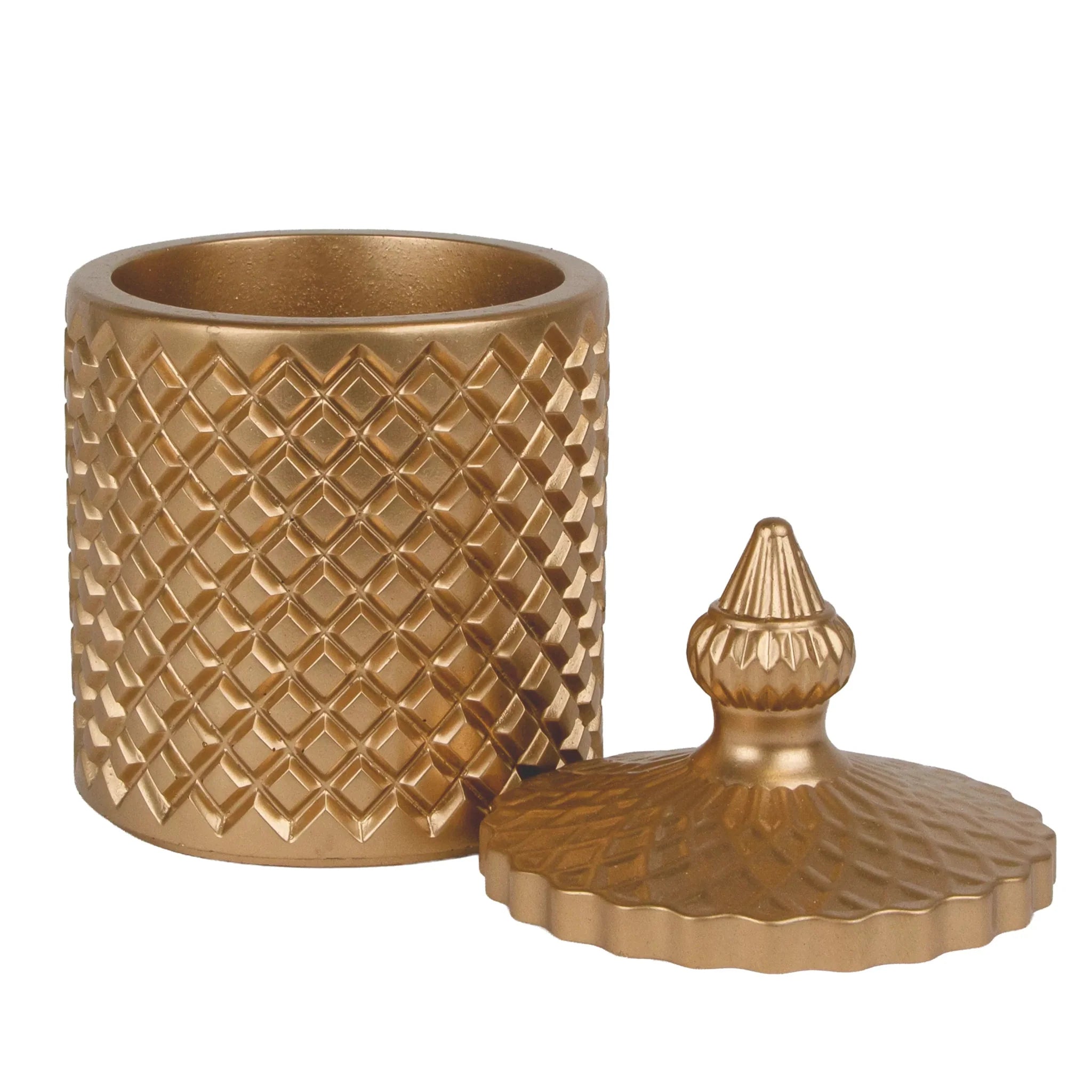 EOL - 310ml - Carrara Vaso de Concreto para velas con tapa - Frasco Dorado