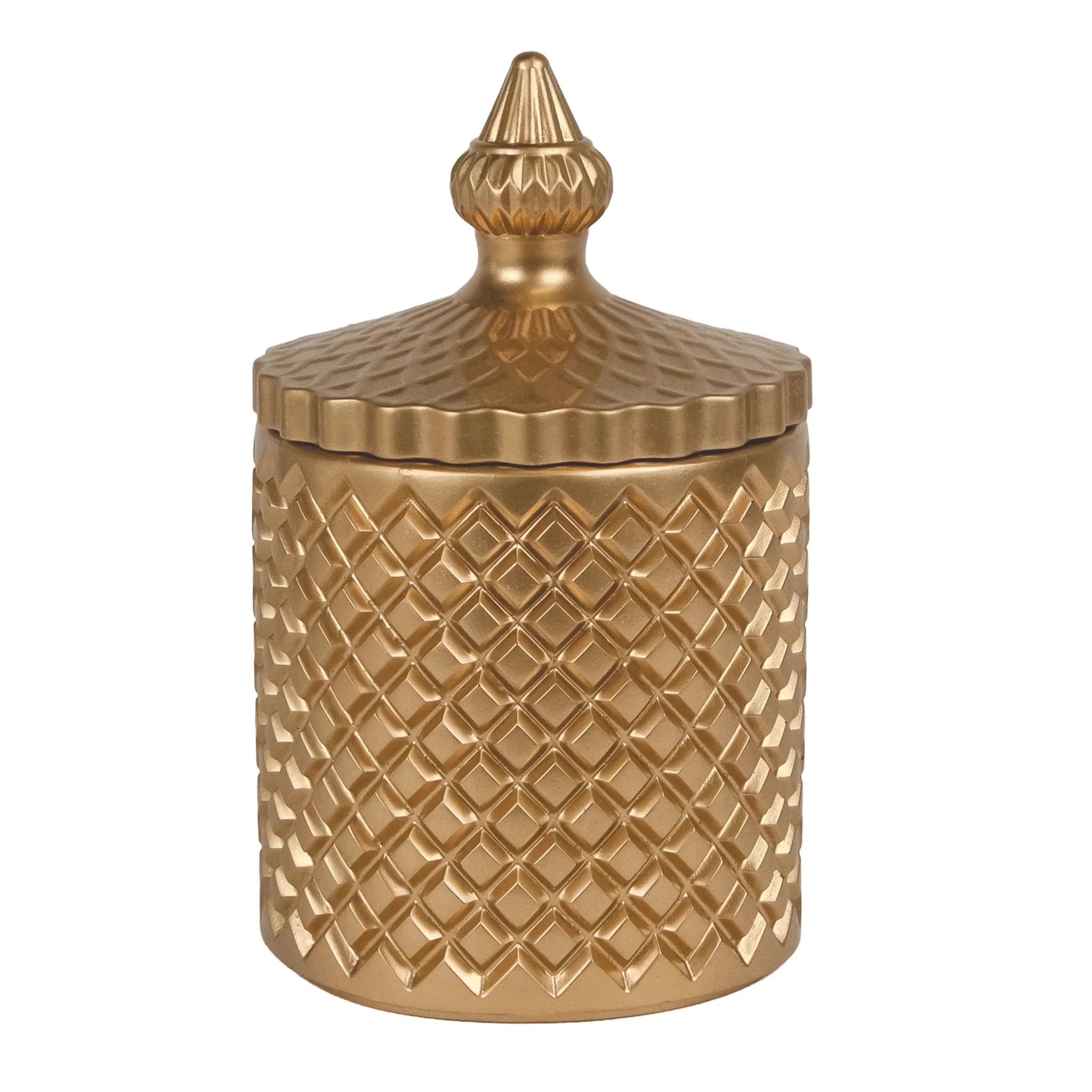 EOL - 310ml - Carrara Vaso de Concreto para velas con tapa - Frasco Dorado