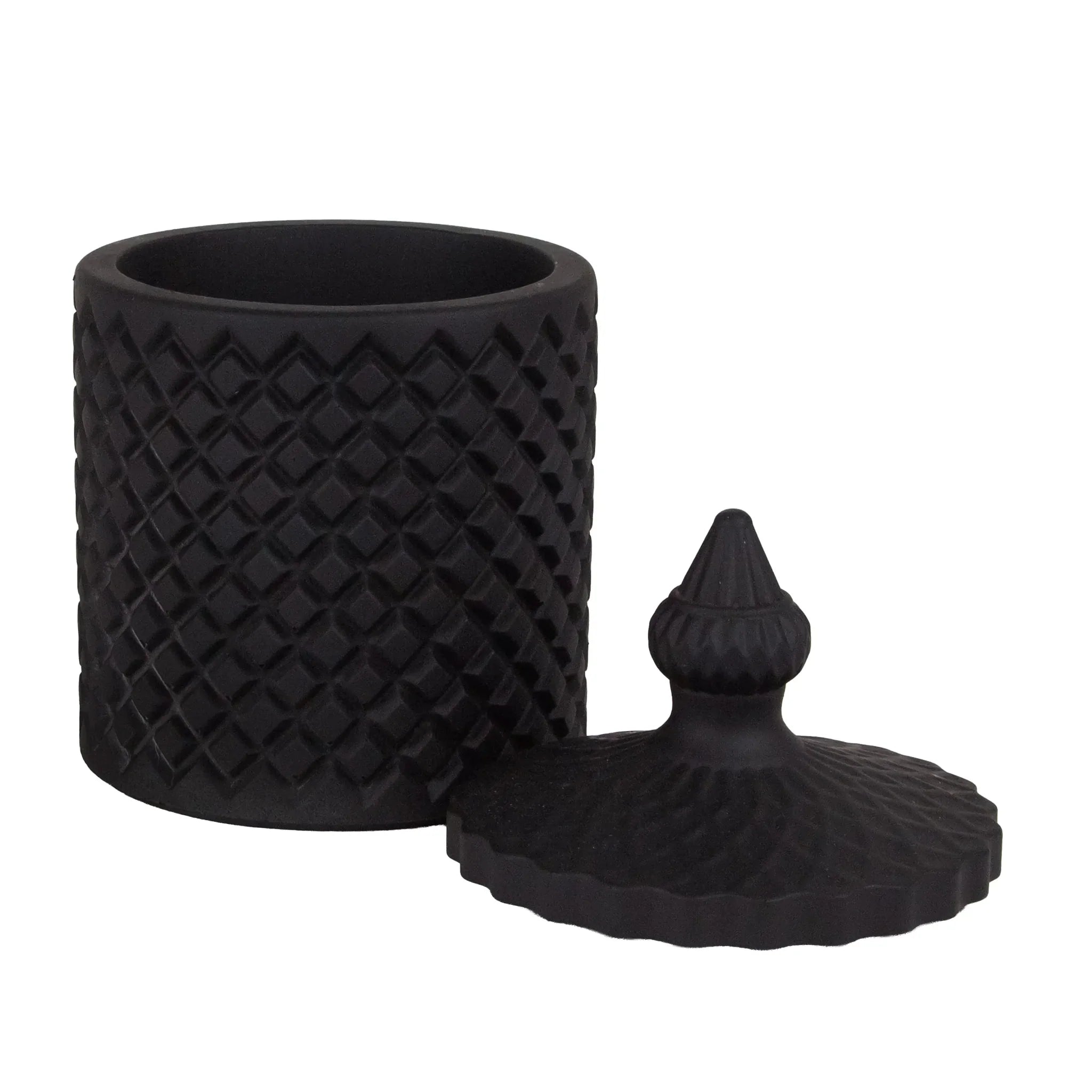 EOL - 310ml - Carrara Vaso de Concreto para velas con tapa - Frasco Negro