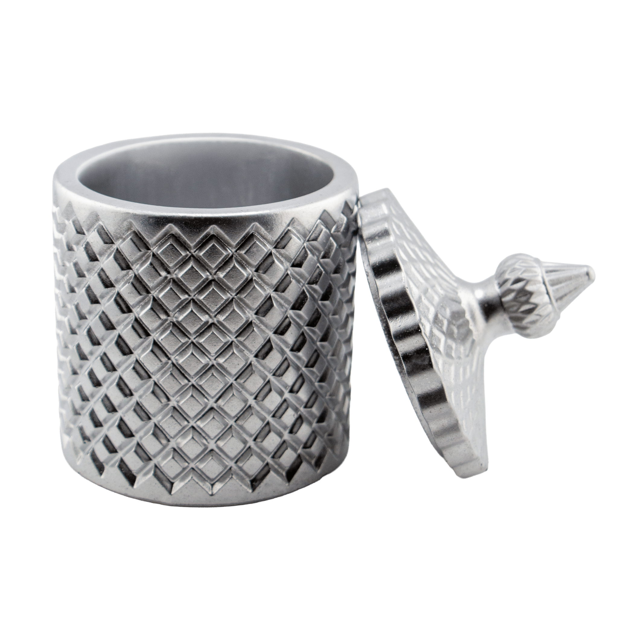 EOL - 310ml - Carrara Vaso de Concreto para velas con tapa - Frasco Plata