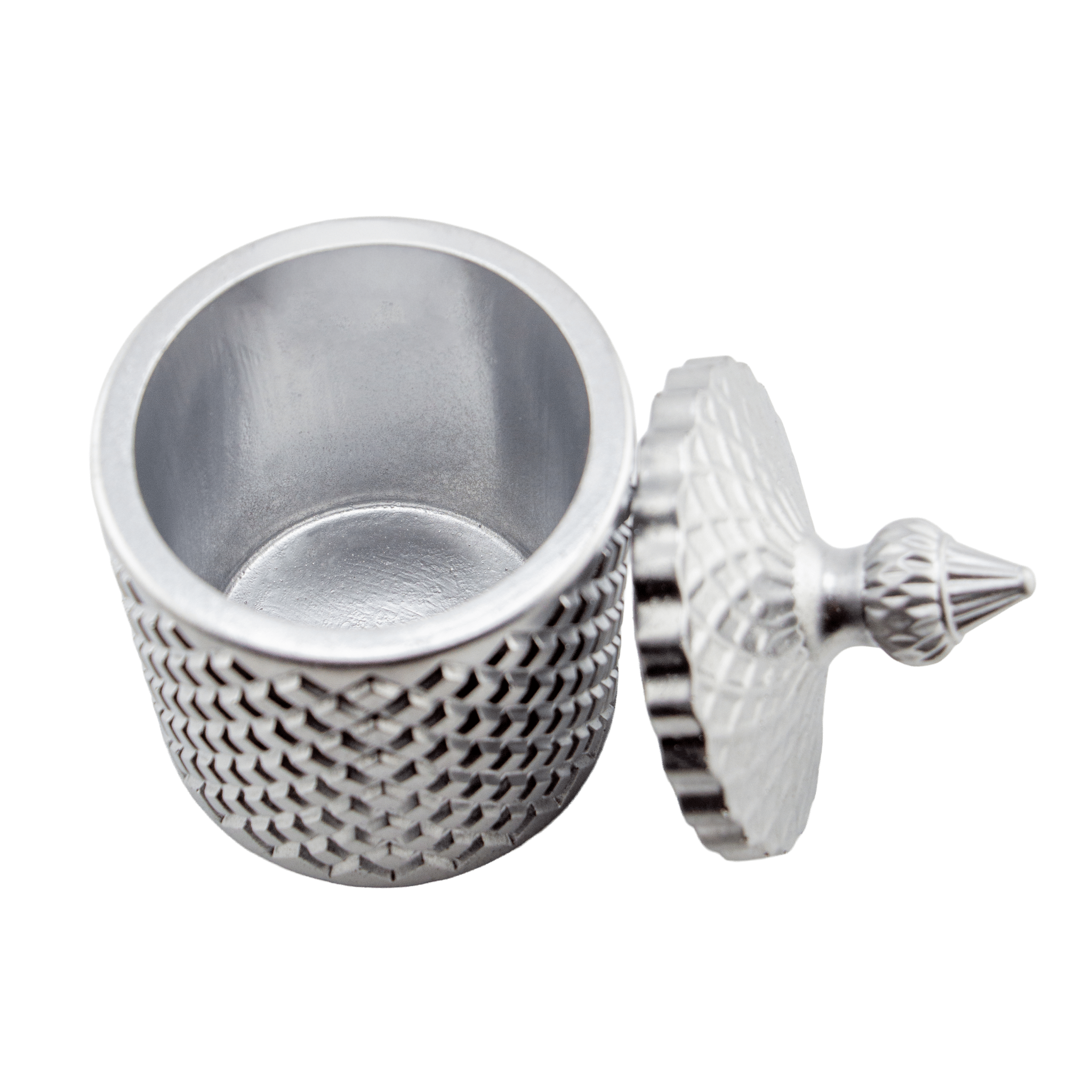 EOL - 310ml - Carrara Vaso de Concreto para velas con tapa - Frasco Plata