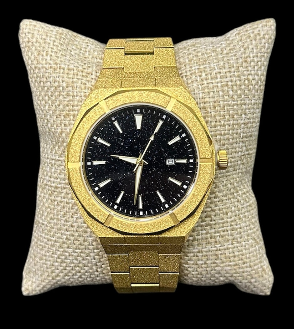 Reloj Zirconias Pesado Dorado