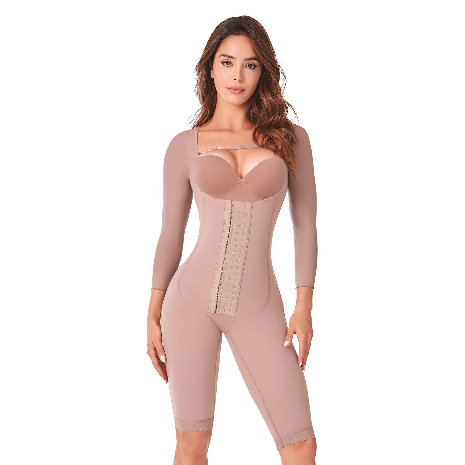 Faja post cirugía tipo body con mangas y control abdomen – Ann Chery 5177