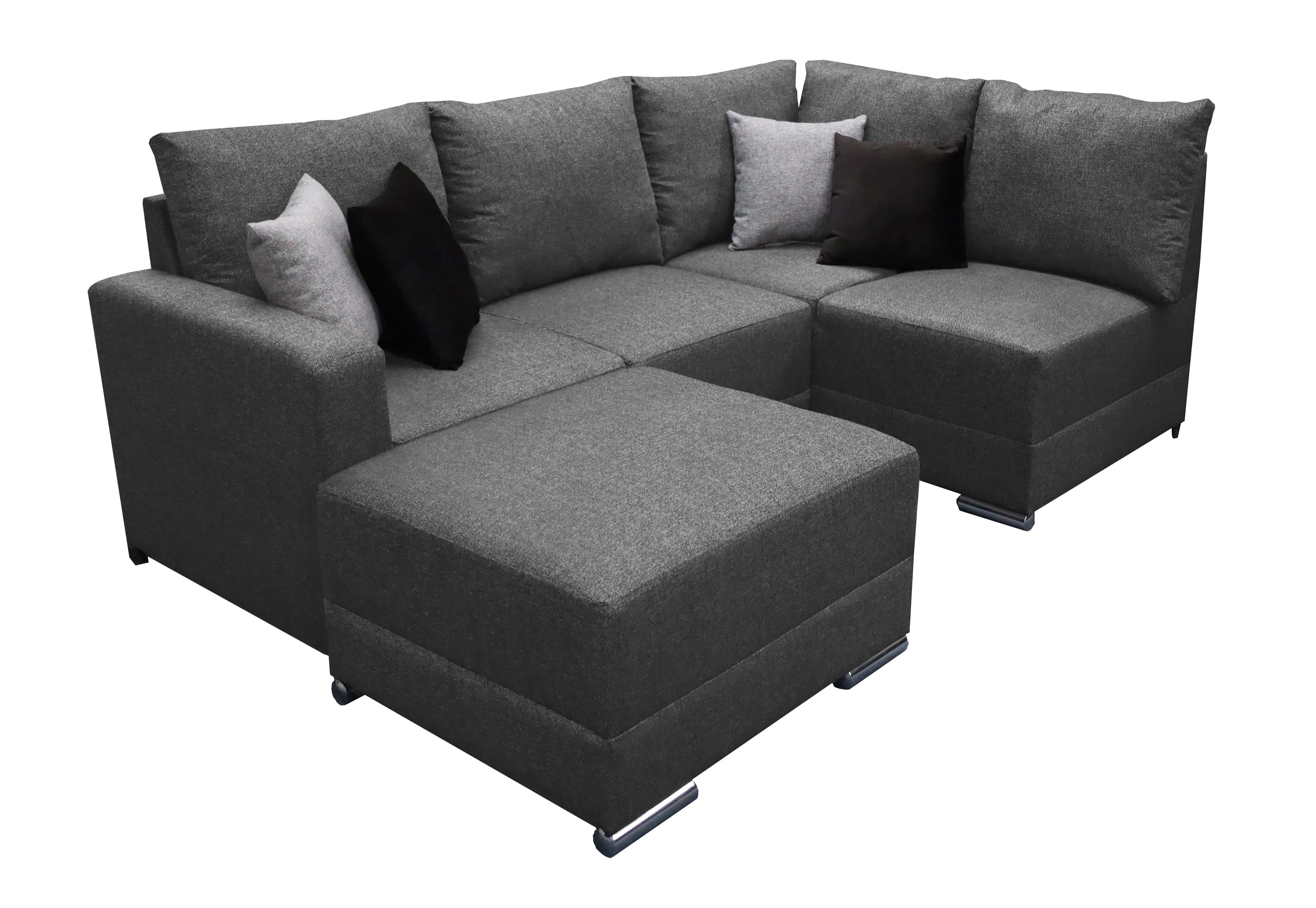 Sala Esquinera Modular El Bazar Store Artemis Gris Oxford 230x300 cm Derecha o Izquierda Tela Lino Nacional