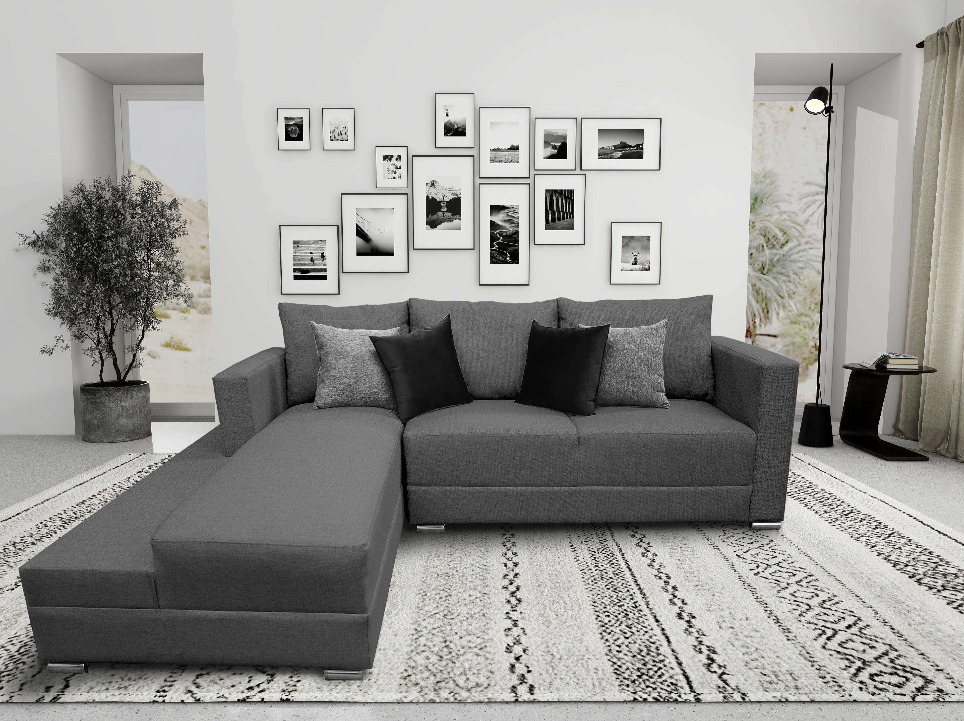 Sala esquinera El Bazar Store Aston 260x200 cm Gris Oxford Moderna en esquina