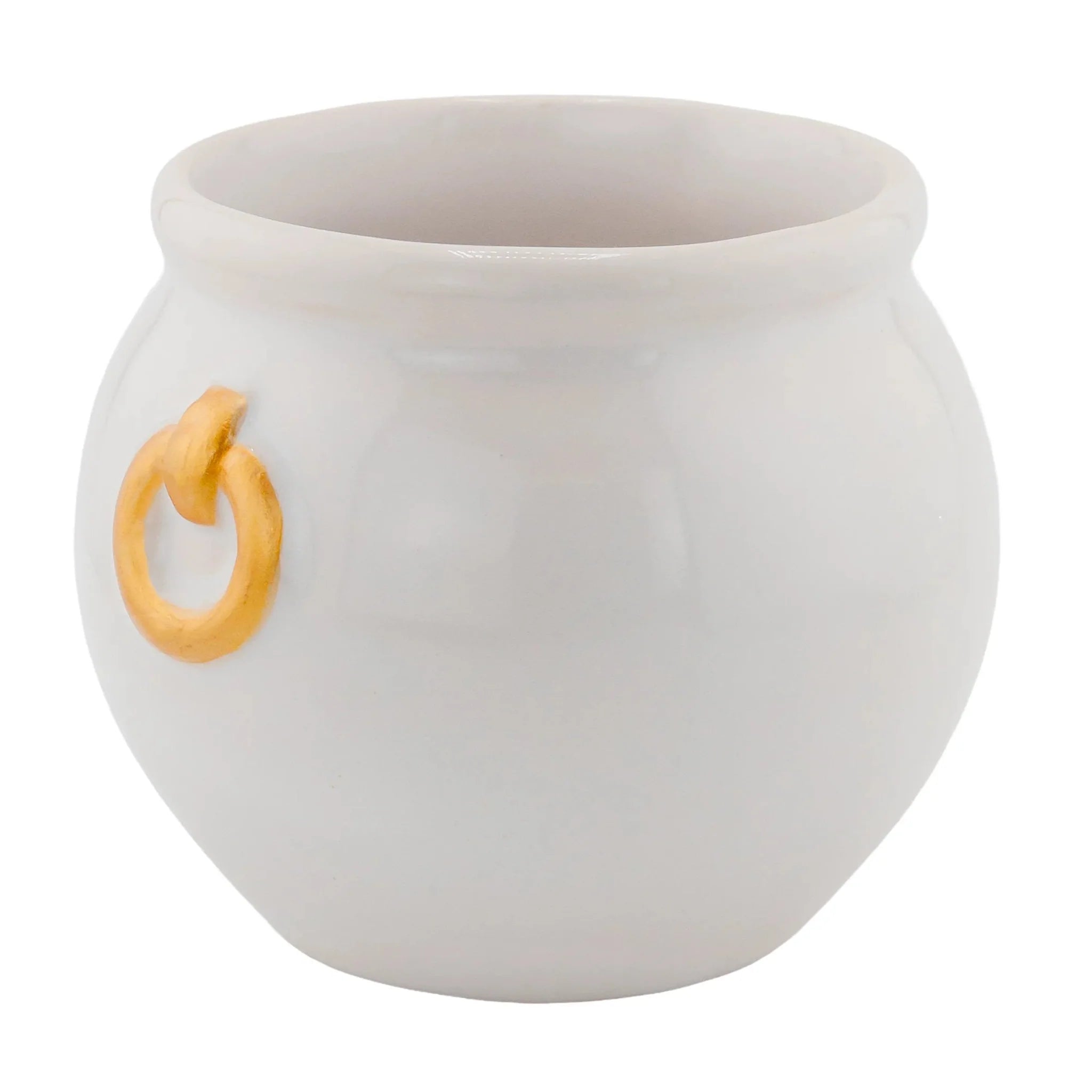 340ml - Colección Hechizo – Calderos de Cerámica para Velas - Frasco Blanco / Dorado (Edición Especial de Halloween)