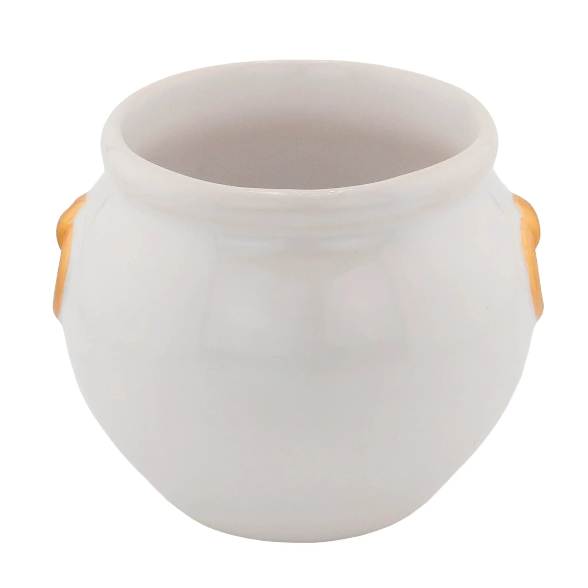 340ml - Colección Hechizo – Calderos de Cerámica para Velas - Frasco Blanco / Dorado (Edición Especial de Halloween)