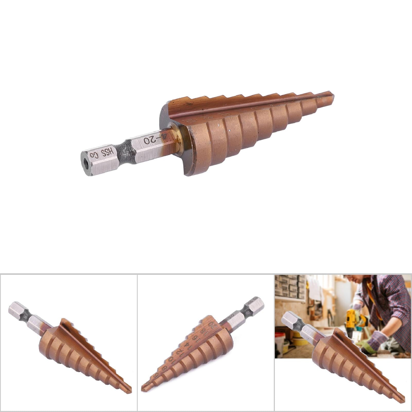 Broca escalonada Material: Acero de alta velocidad