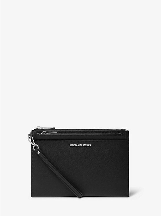 Michael Kors Jet Set Extra Large Leather Wristlet Black