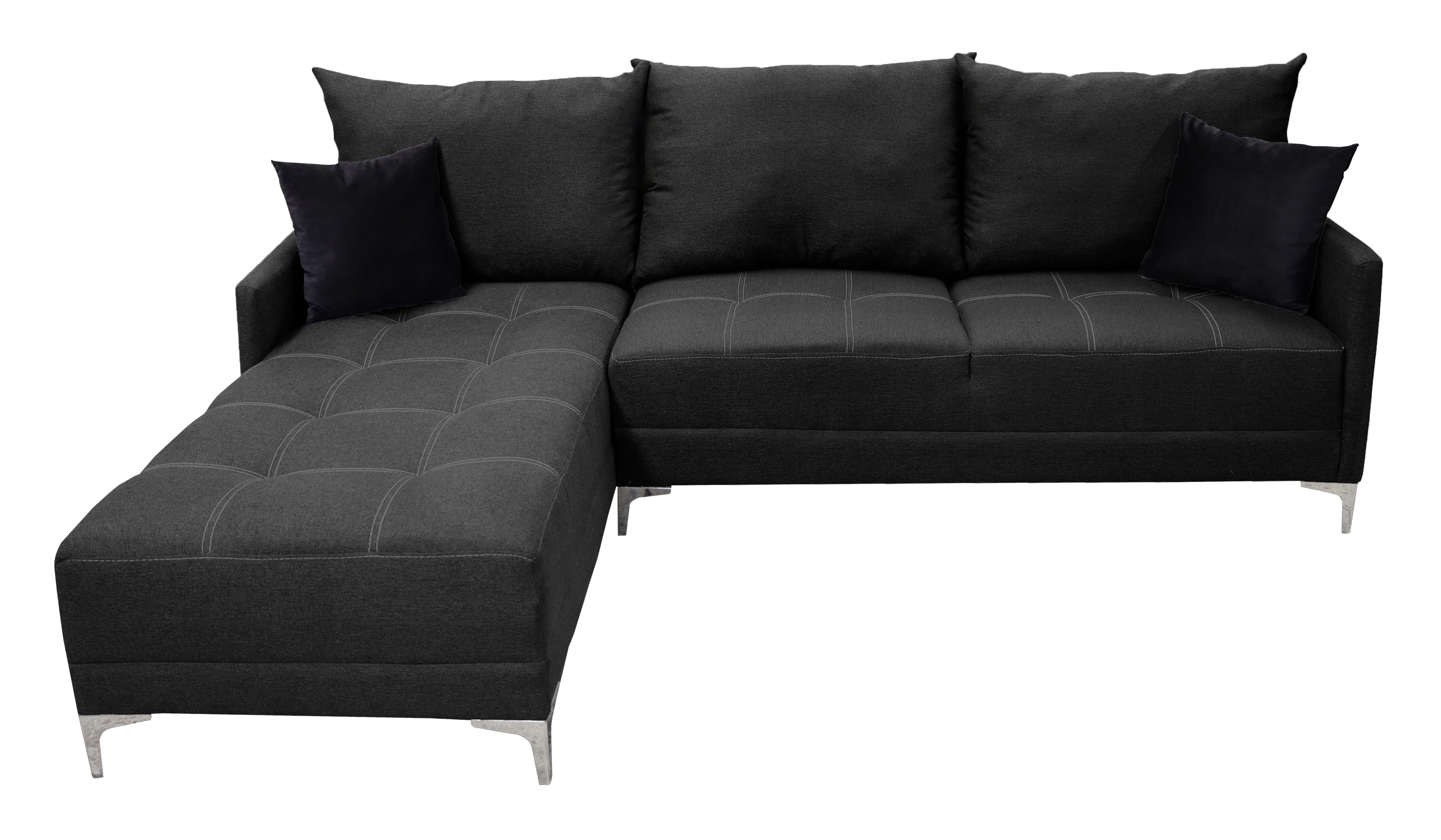 Sala esquinera Caslon, 260x180 cm, Gris Oxford El Bazar Store Moderna abotonada en esquina