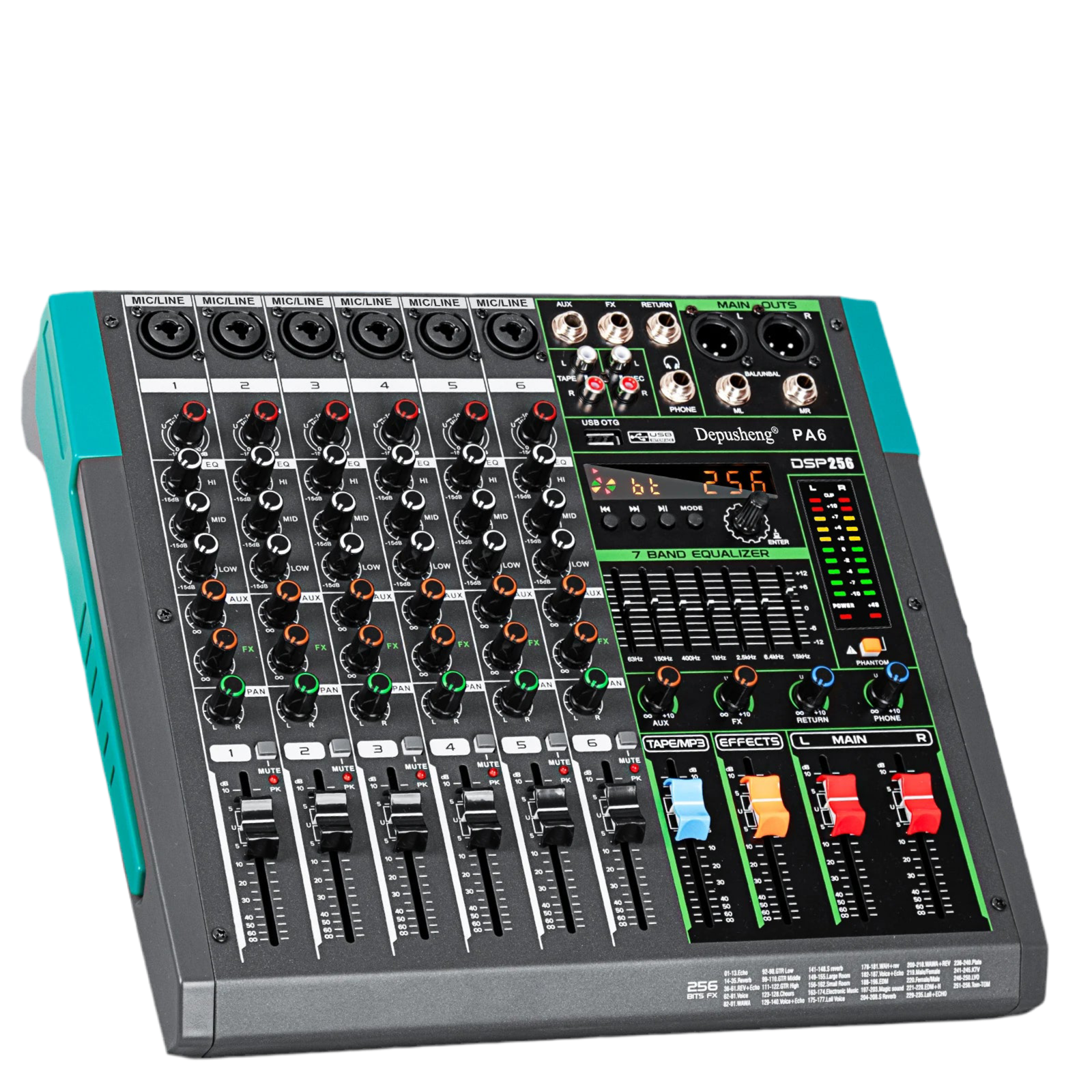 Mezclador de sonido de Audio de 6/8/12/16 canales
