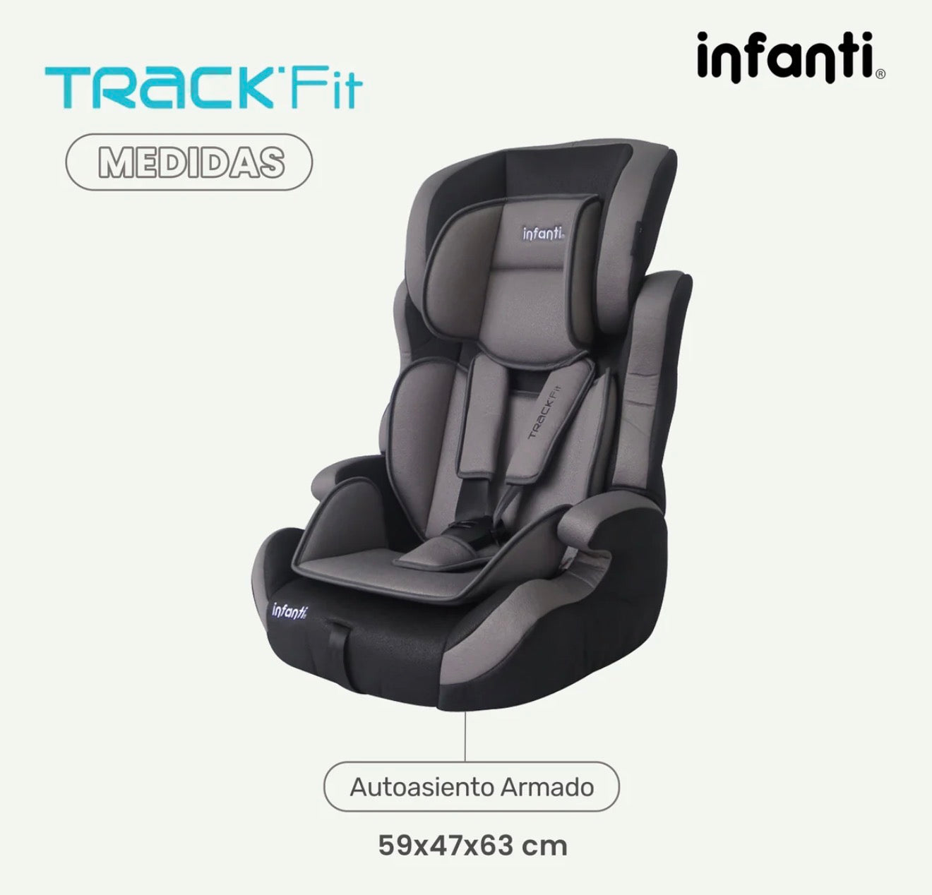 Autoasiento Infanti Track Fit Booster Grupo 1, 2 y 3 Anclaje Universal