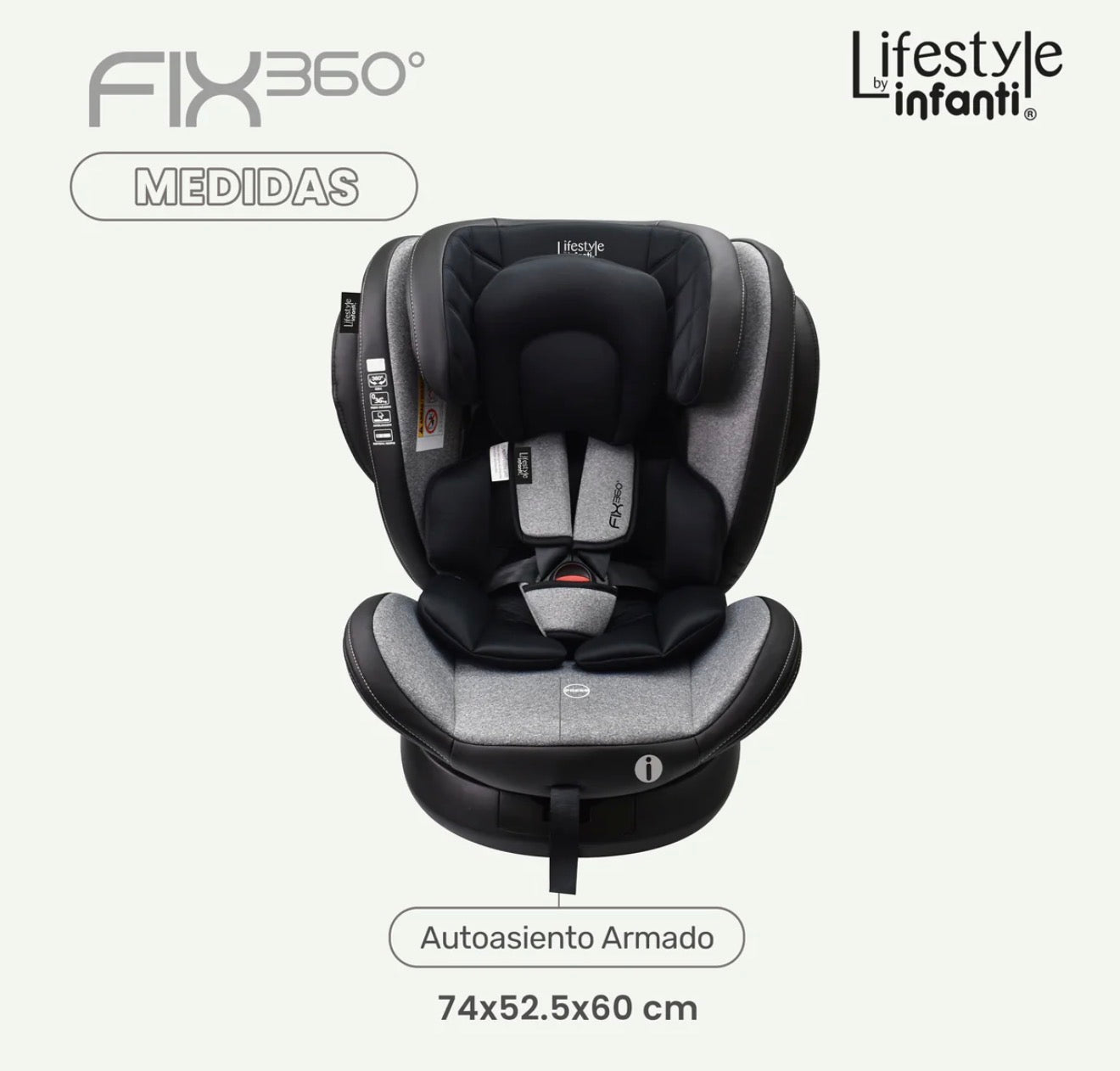 Autoasiento Para Bebé Fix 360° Negro Lifestyle By Infanti