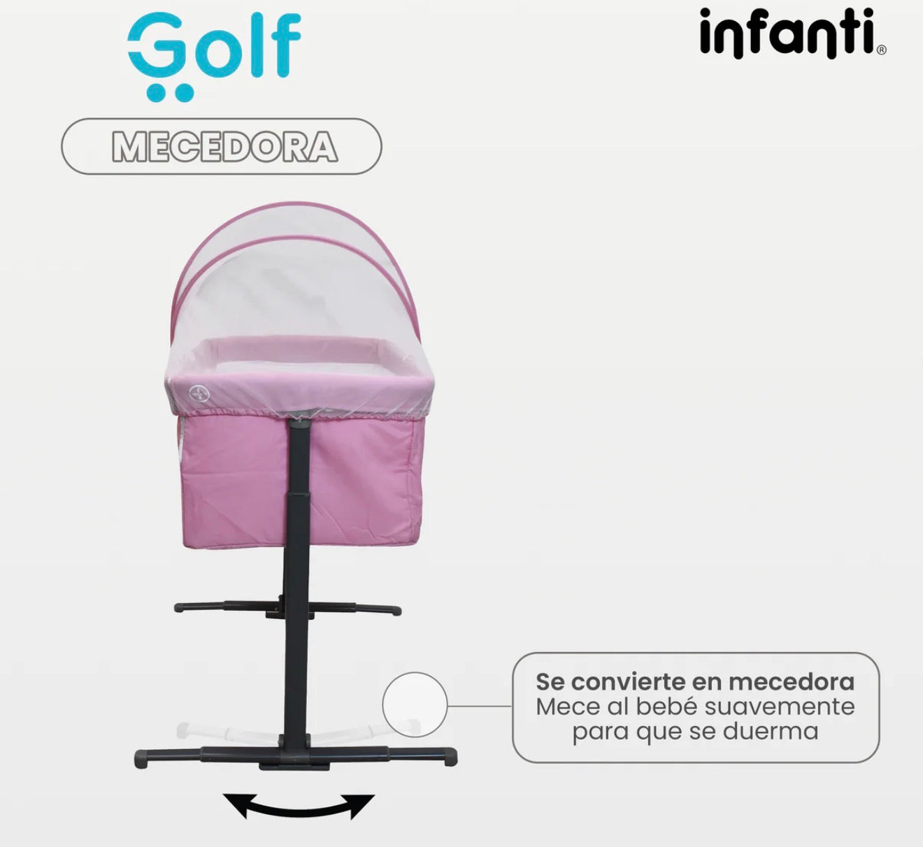 Cuna Colecho Infanti Golf Antireflujo y Mecedora