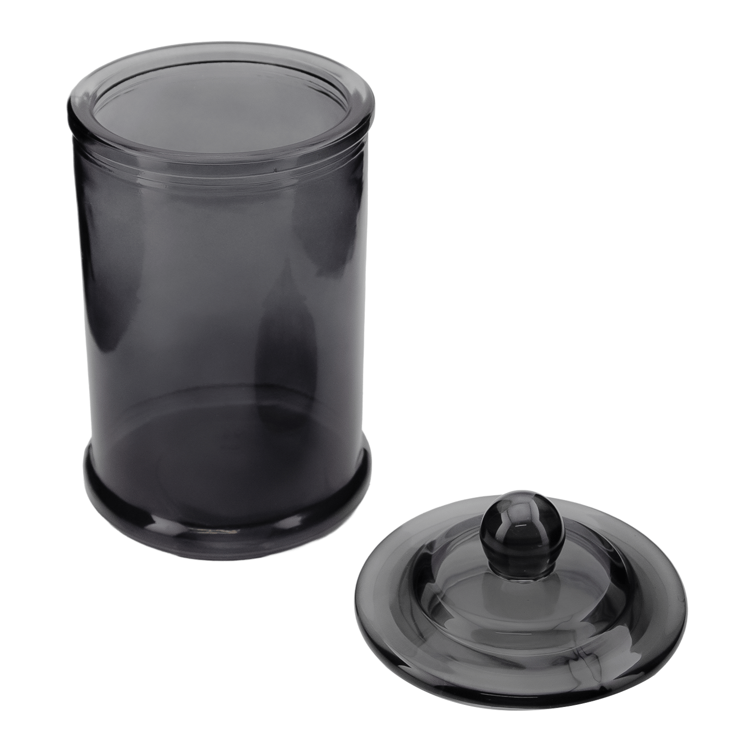 EOL - 400ml - Oxford Vaso de vidrio para velas estilo columna cilíndrico - Frasco Gris Humo Transparente