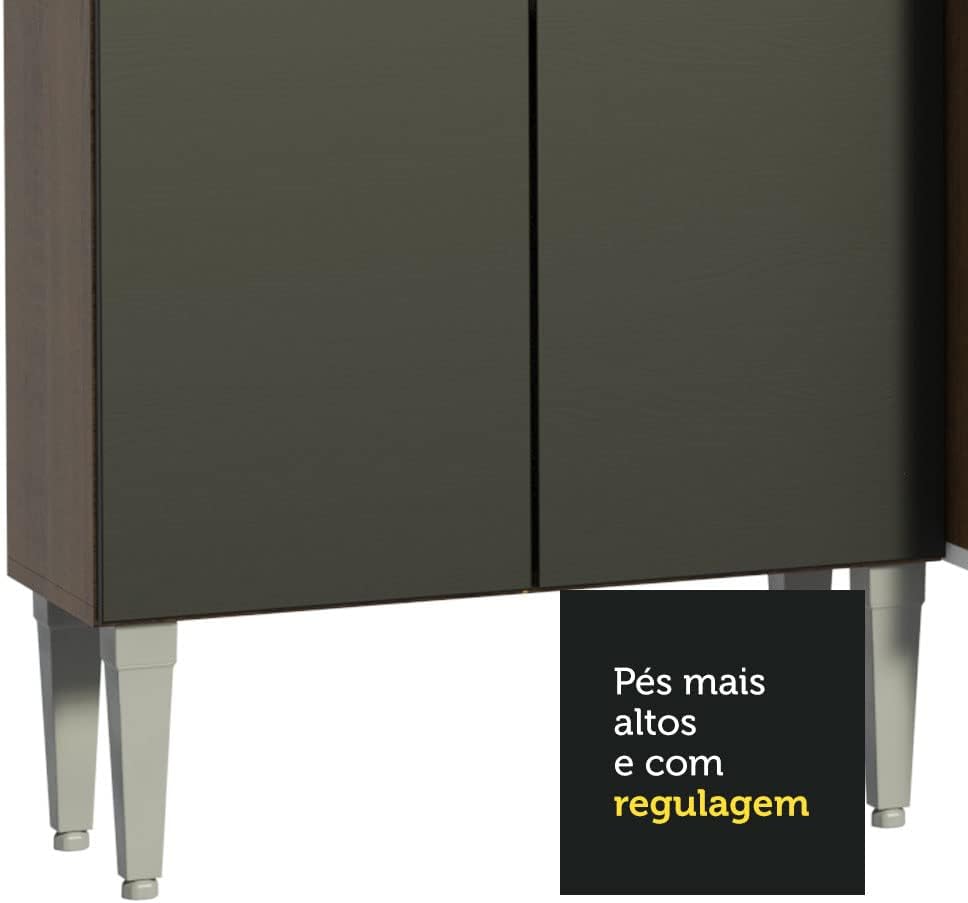 Madesa Armario Esquinero Completo 417 cm Emilly 02 - Negro/Marrón