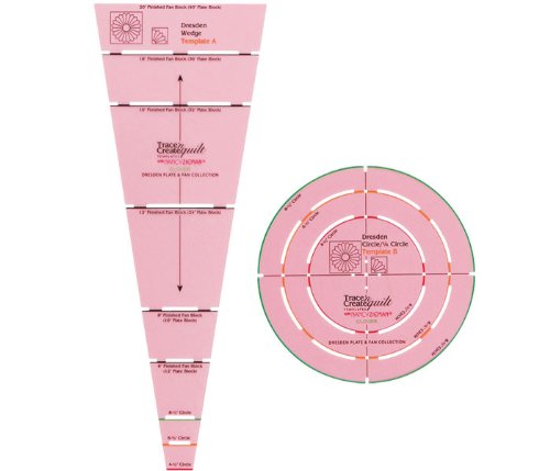 Dos plantillas reusables para Bloques Dresden y Abanicos Quilt Clover