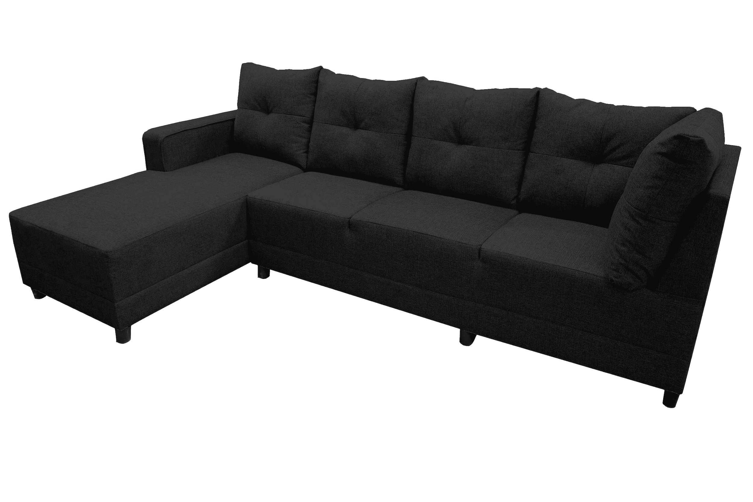 Sala Esquinera El Bazar Store Freya Negro 275x160 cm Tela Lino Nacional Modular