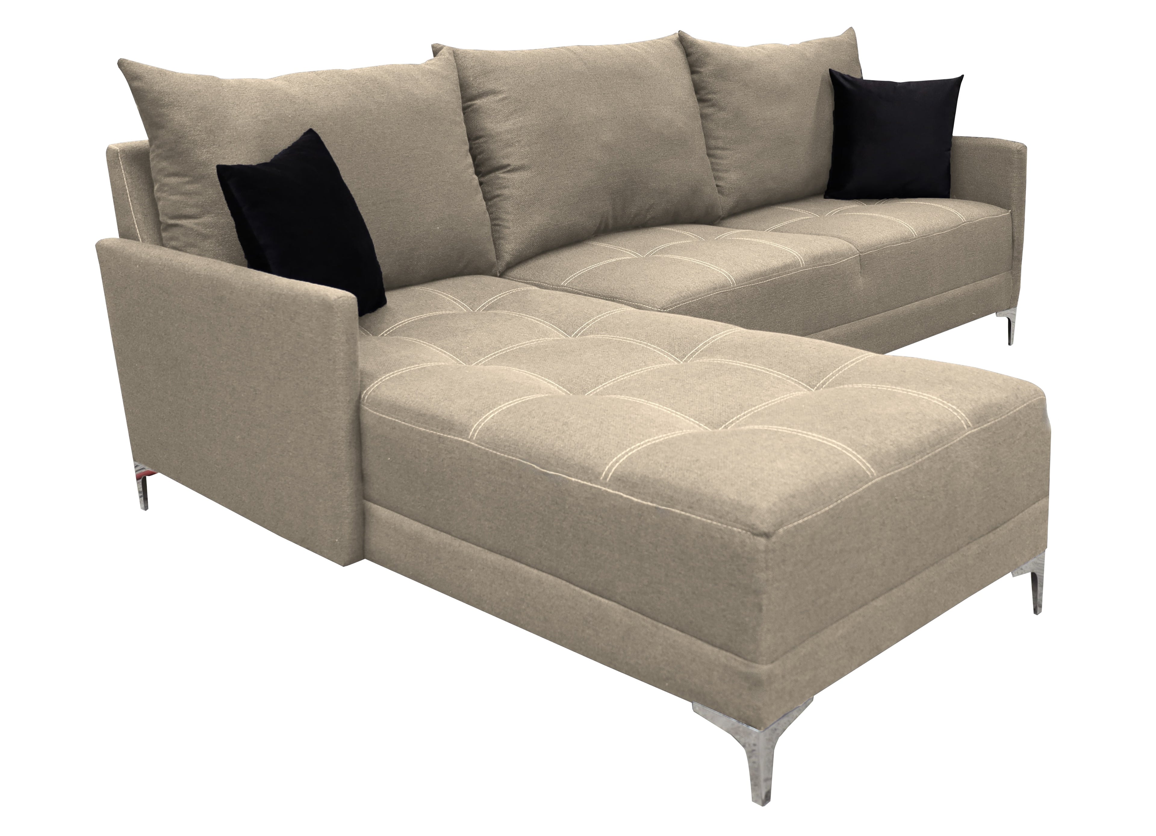 Sala esquinera Caslon, 260x180 cm, Gris Oxford El Bazar Store Moderna abotonada en esquina