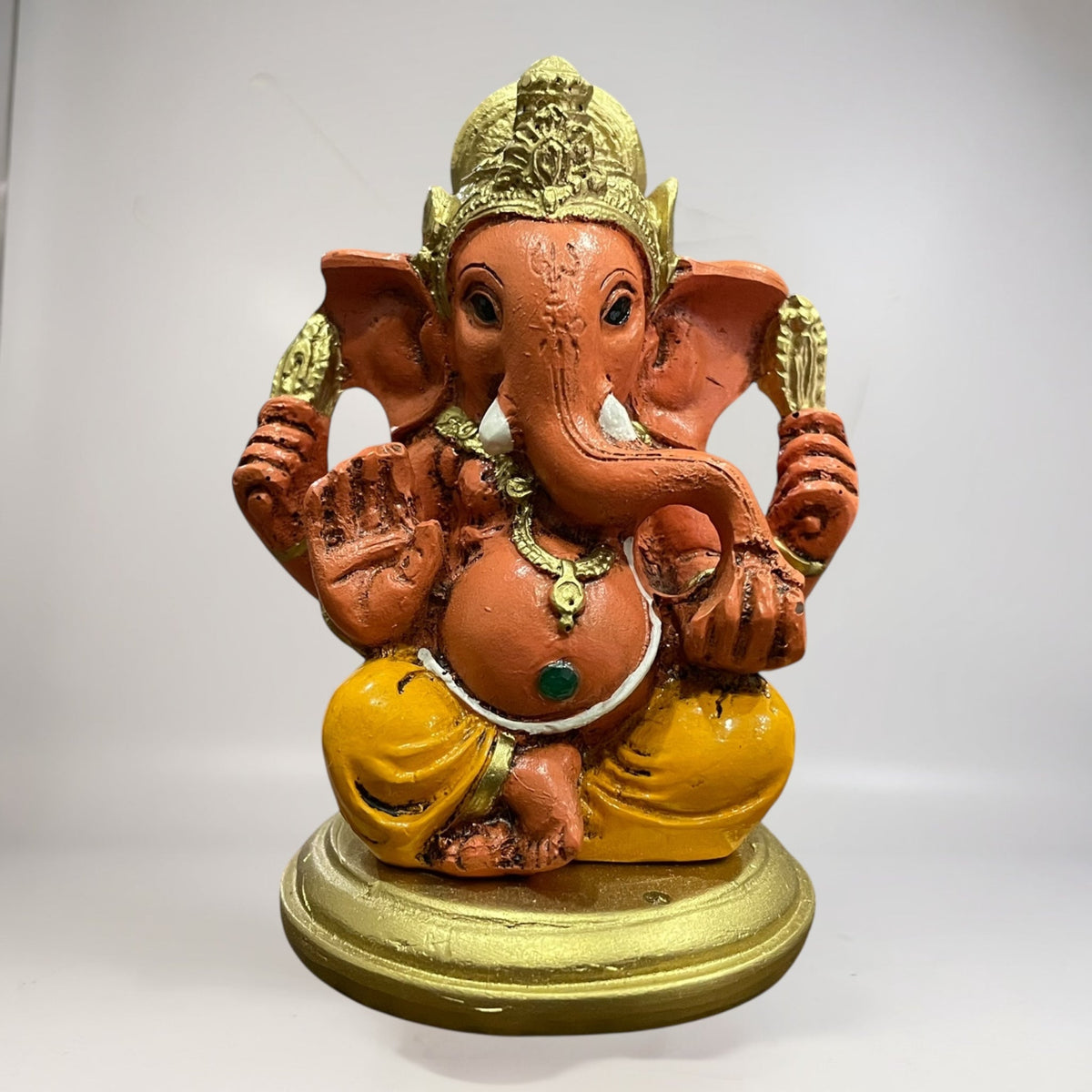 Ganesh 8.5 Cm Resina Nacional Pintado A Mano