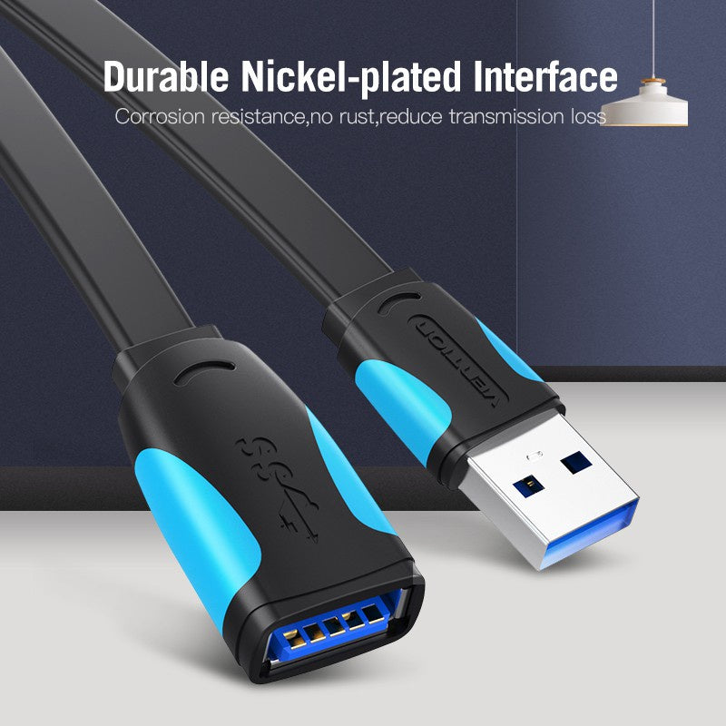 Vention Cable De Extensión Plana USB 3.0 Macho A Hembra Extensor De Datos