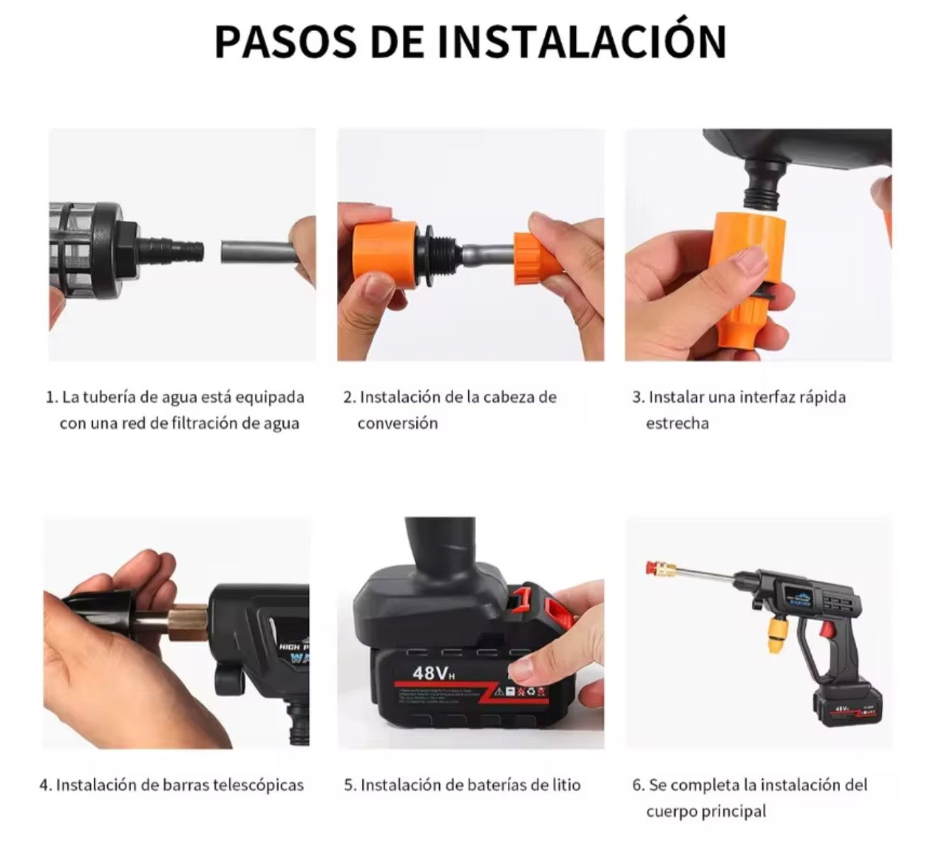 Hidrolavadora Inalámbrica Portátil - Pistola de Lavado Eléctrica de Alta Presión para Exteriores