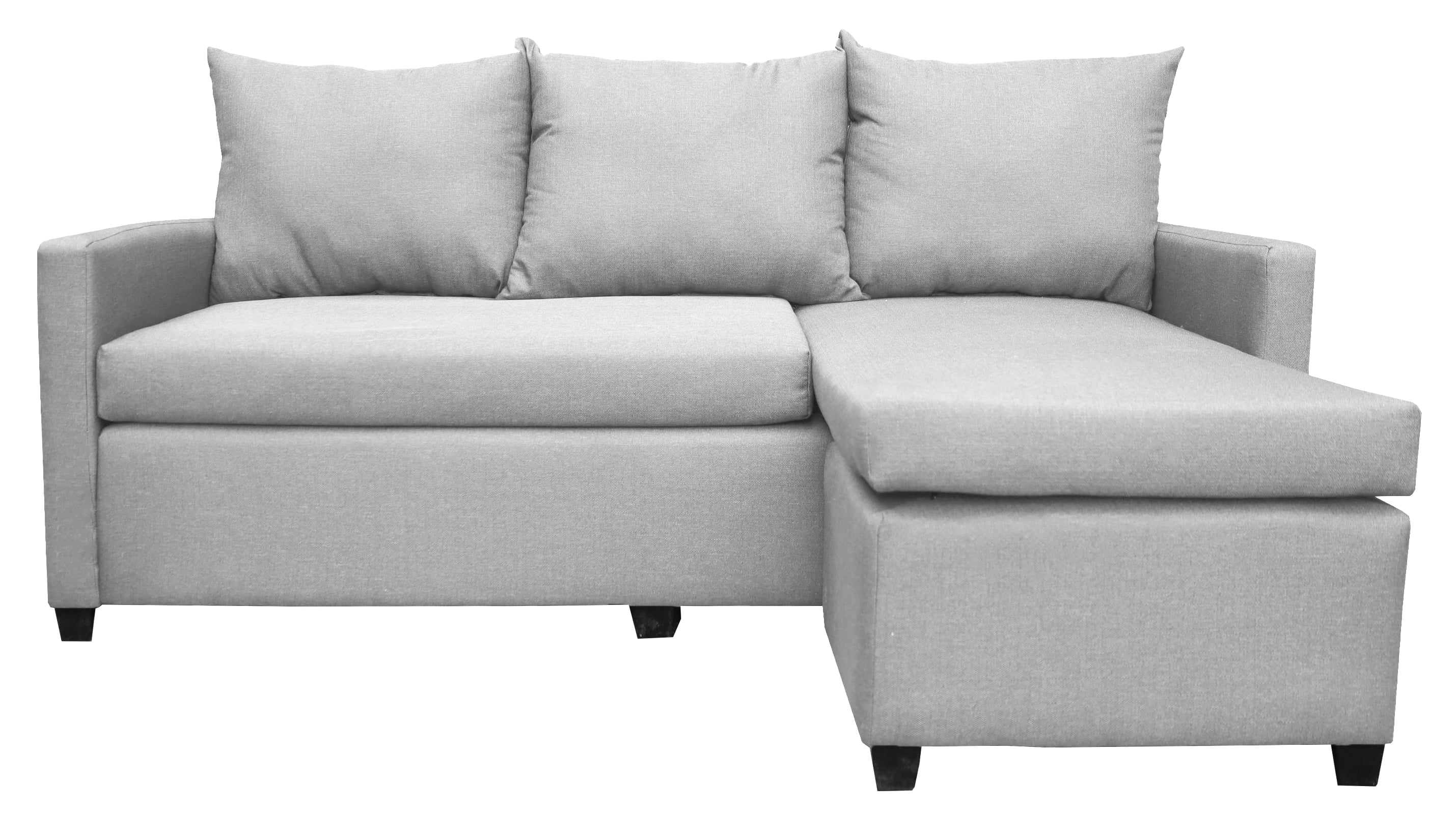 Sala Esquinera Modular El Bazar Store Vancouver Gris oxford 175x130 cm Sofa Lado derecho ó izquierdo Económica, Tela Lino