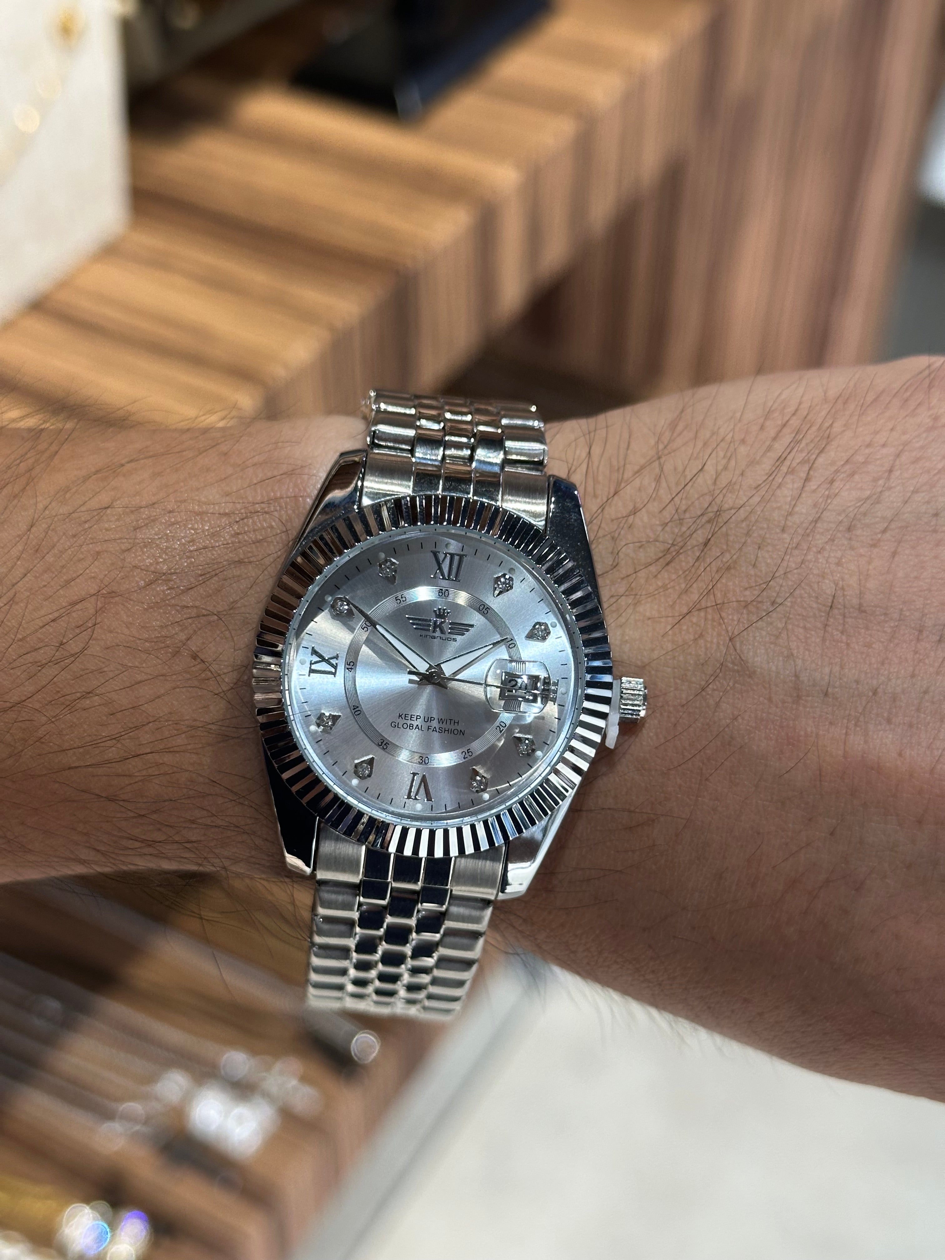 Reloj Tipo Rlx Plata Blanco