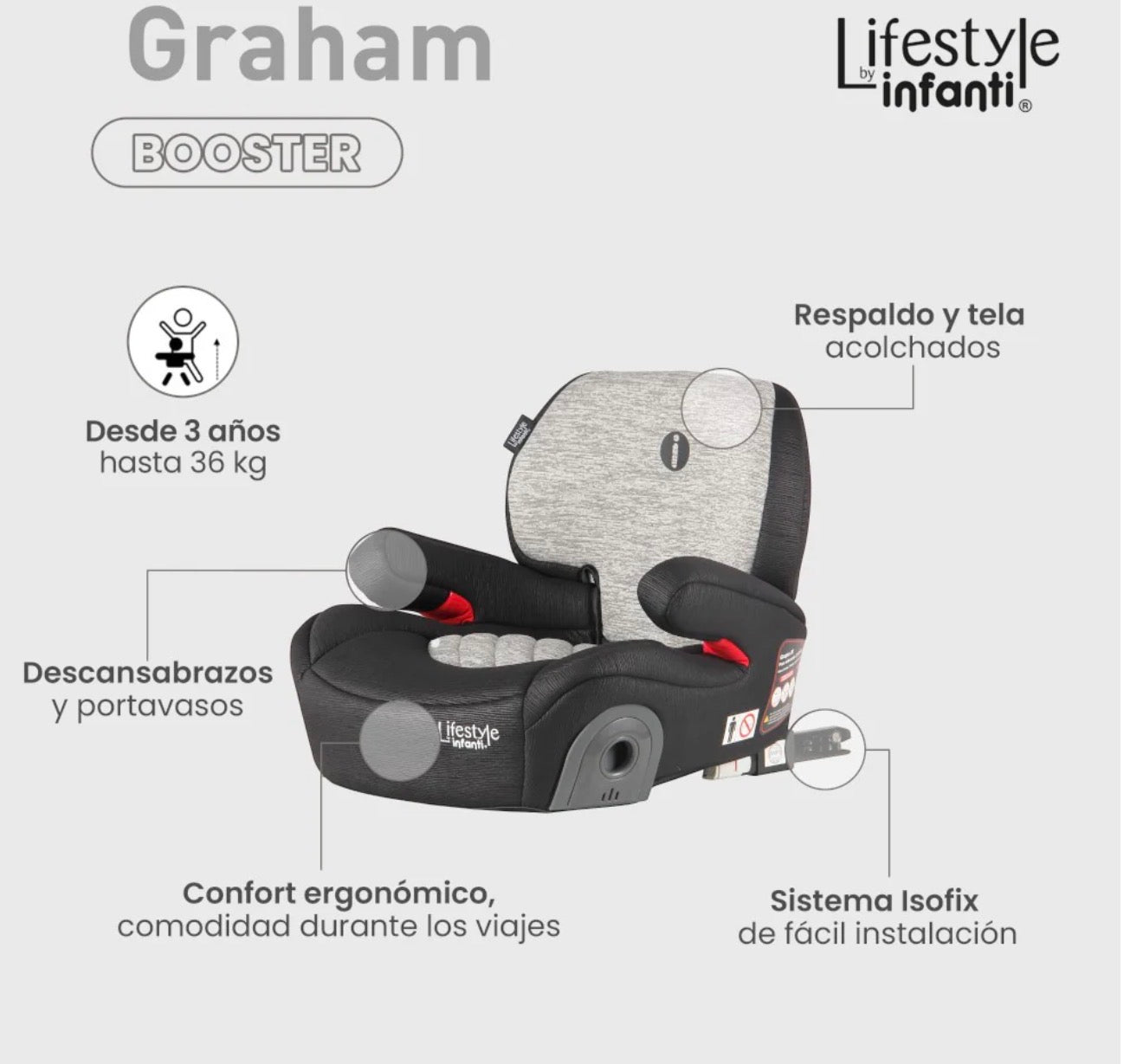 Autoasiento Booster Graham Lifestyle By Infanti