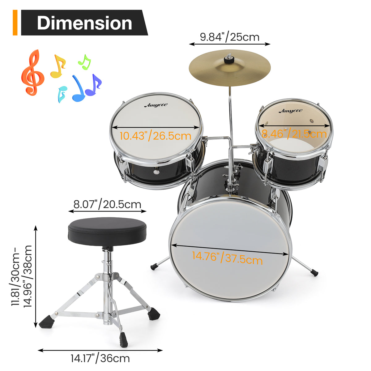 Set de batería acústica infantil