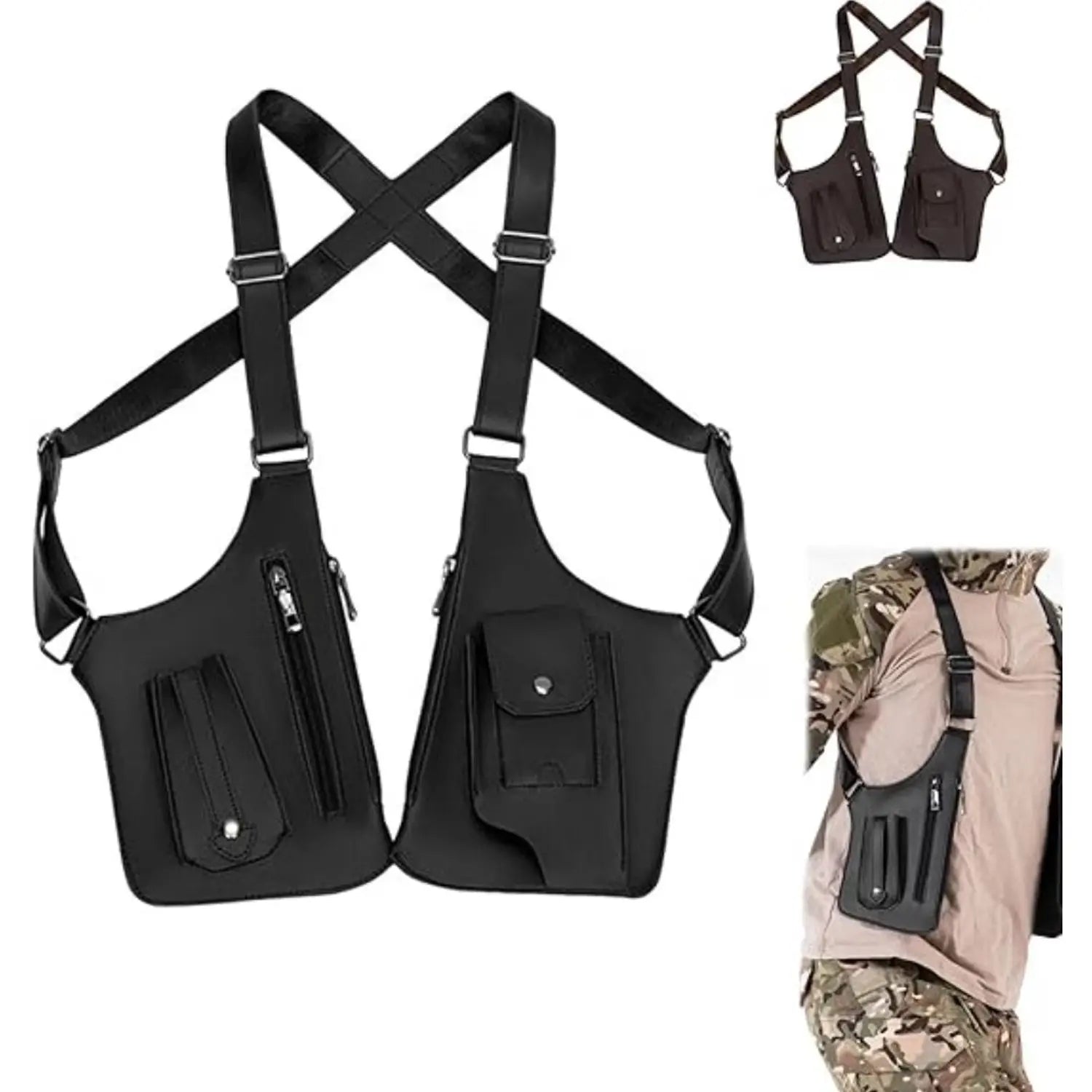 Chaleco multifuncional mochila de hombro doble