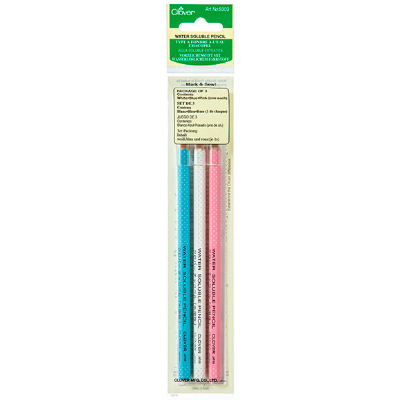 Lápices Solubles en Agua - Blanco, Rosa y Azul (Pack de 3) Clover