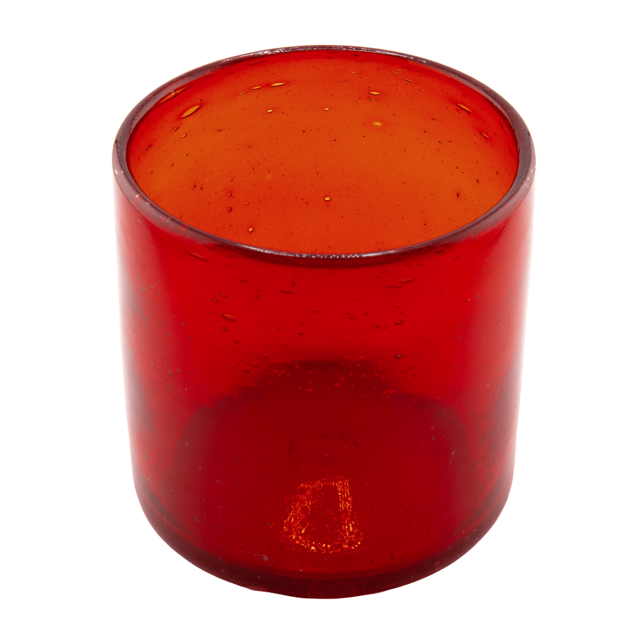500ml - Florencia Vaso de vidrio soplado artesanal - Frasco Rojo - Hecho a mano