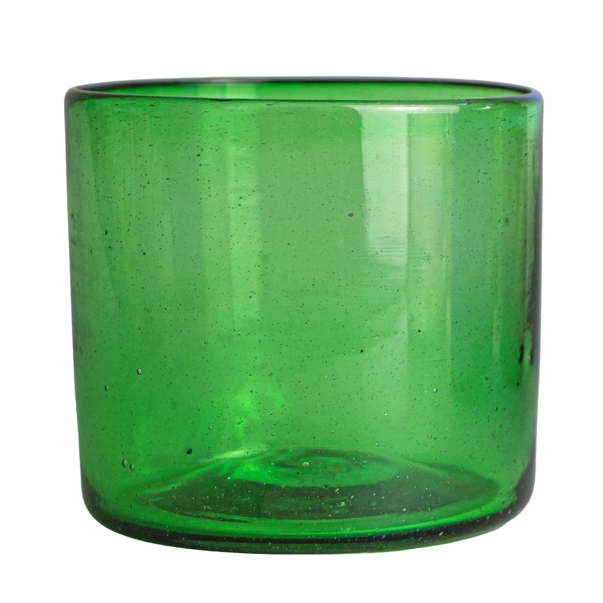 500ml - Florencia Vaso de vidrio soplado artesanal - Frasco Verde - Hecho a mano